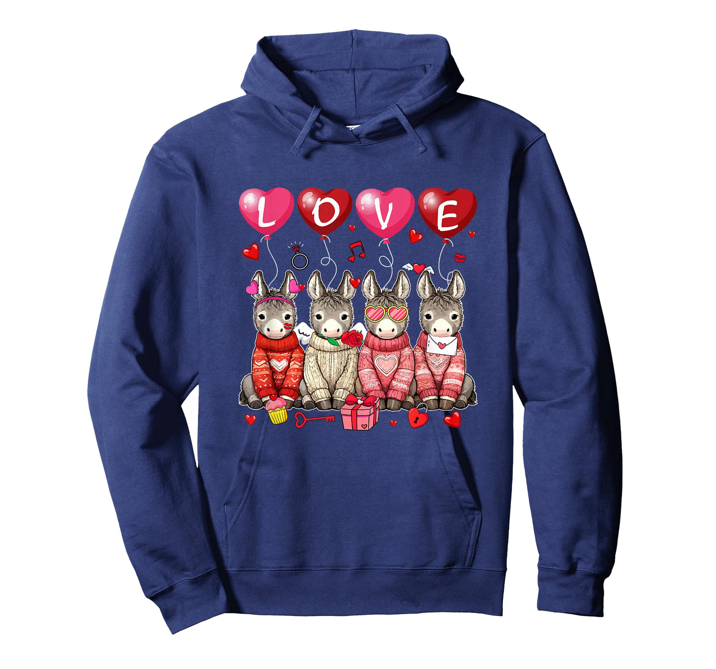 Love Group Donkeys Sunglasses Valentine Farmer Rancher Kids T-Shirt