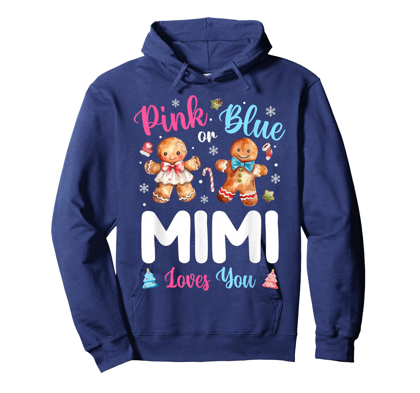Pink or Blue Mimi Loves You Gender Reveal Christmas T-Shirt