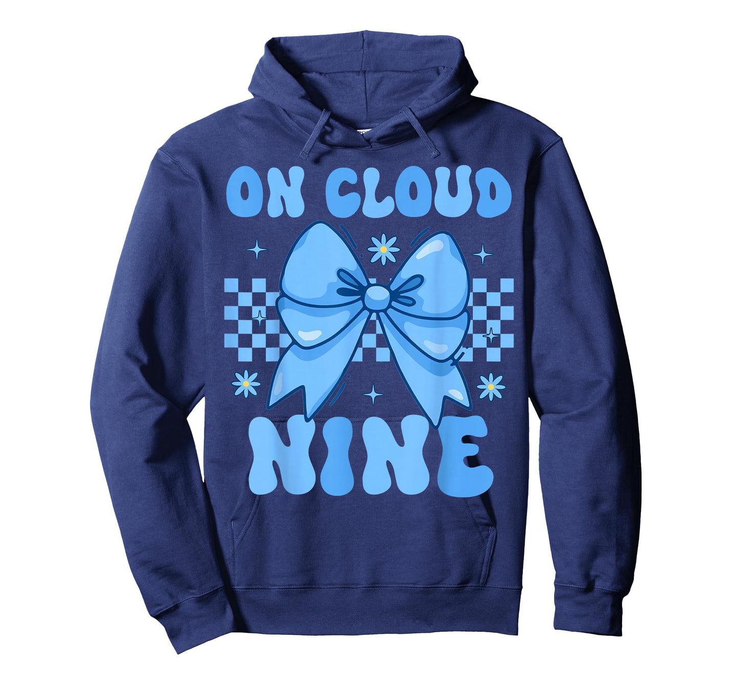 On Cloud Nine Bday 9th Birthday Girl Coquette Bow Blue T-Shirt