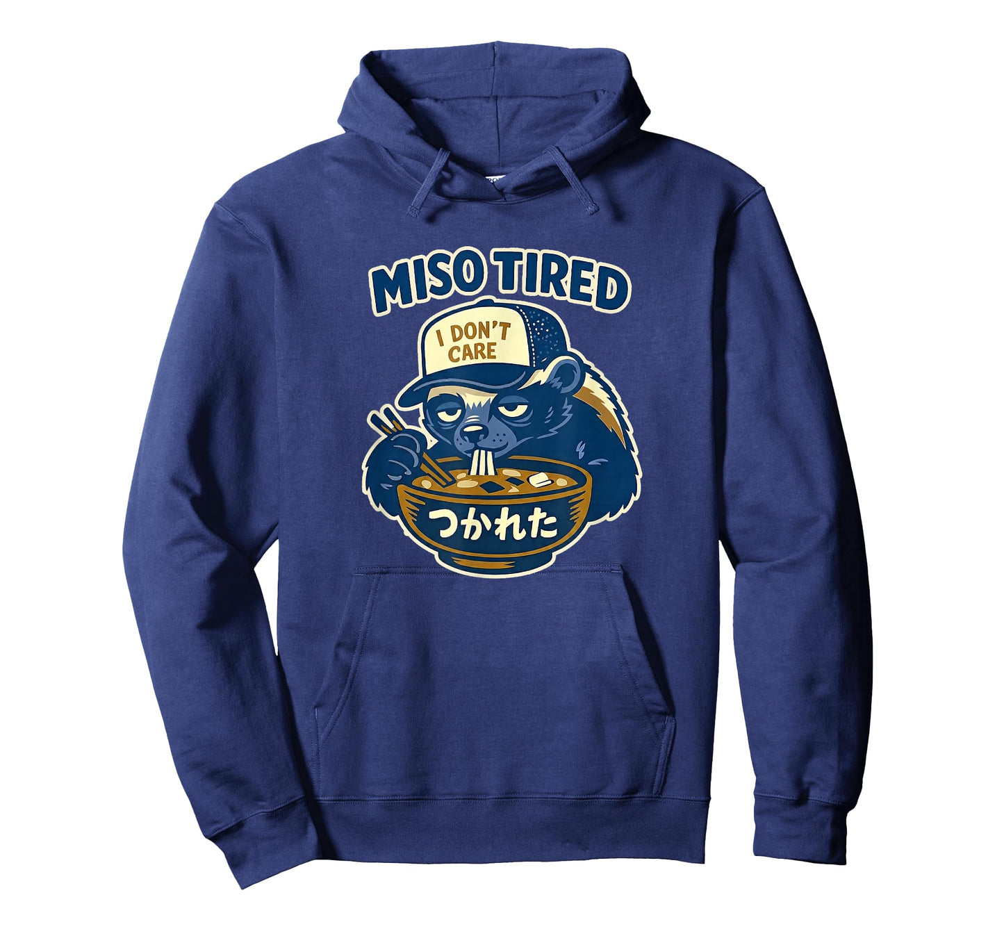 Miso Tired Honey Badger Funny Food Humor Animal Art T-Shirt