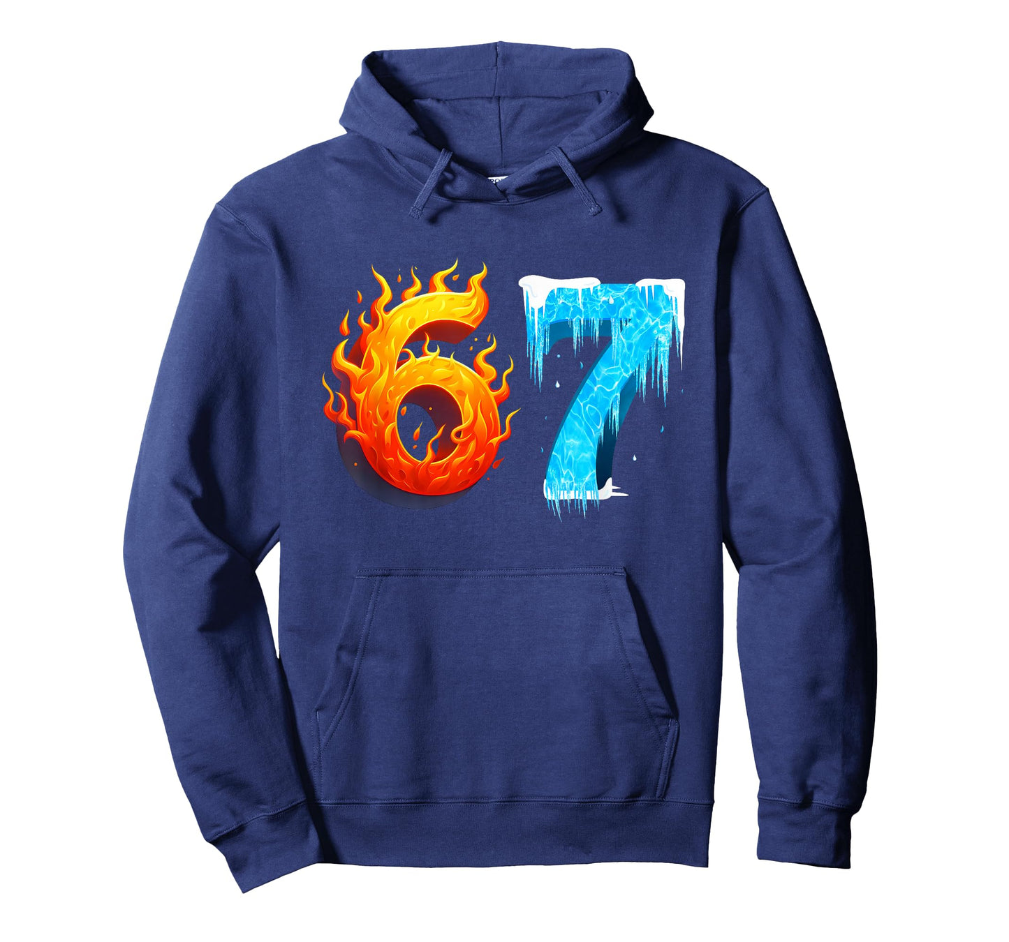 67 Six Seven 6-7 Flaming Ice – Funny Teen Kids Brainrot Meme T-Shirt