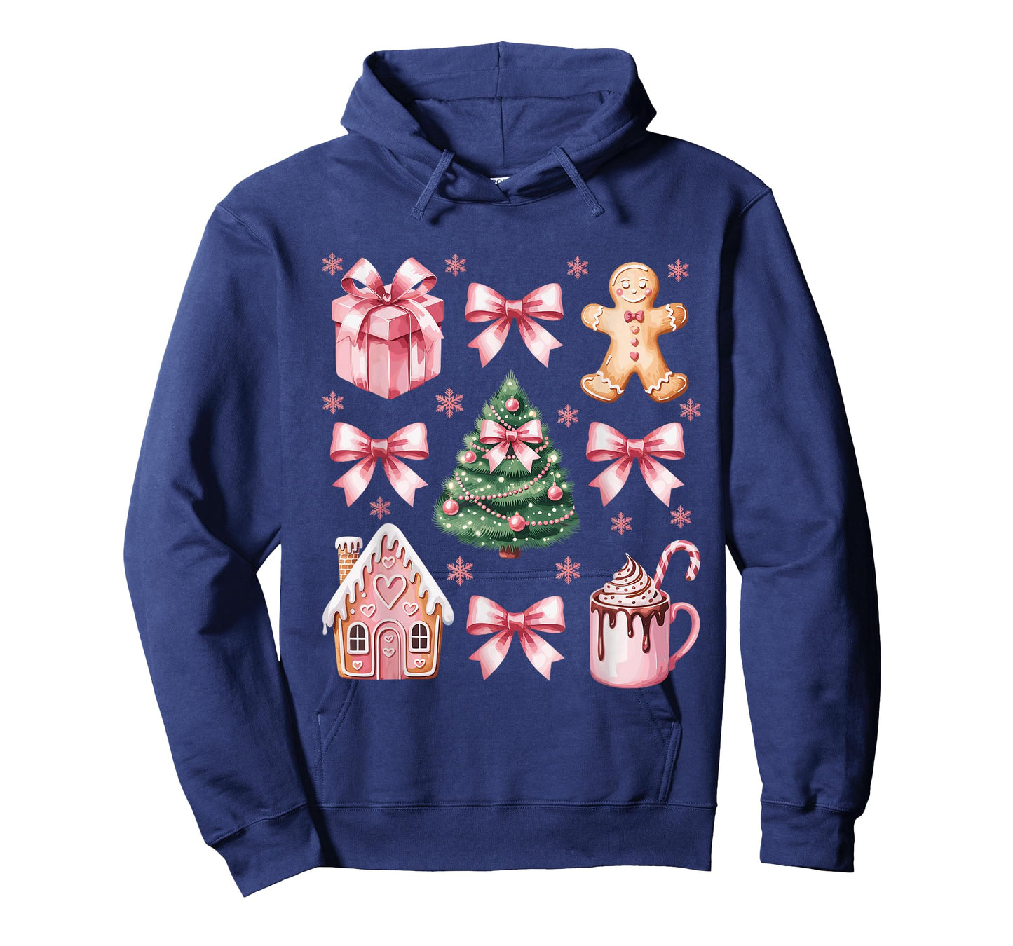 Christmas Coquette Bow Pink Gingerbread Xmas Women Girls T-Shirt