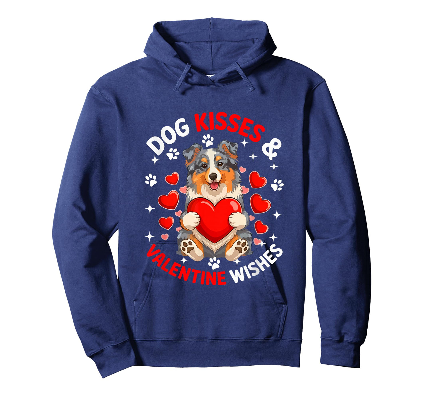 Dog Kisses and Valentine Wishes Cute Aussie Owner Kids T-Shirt