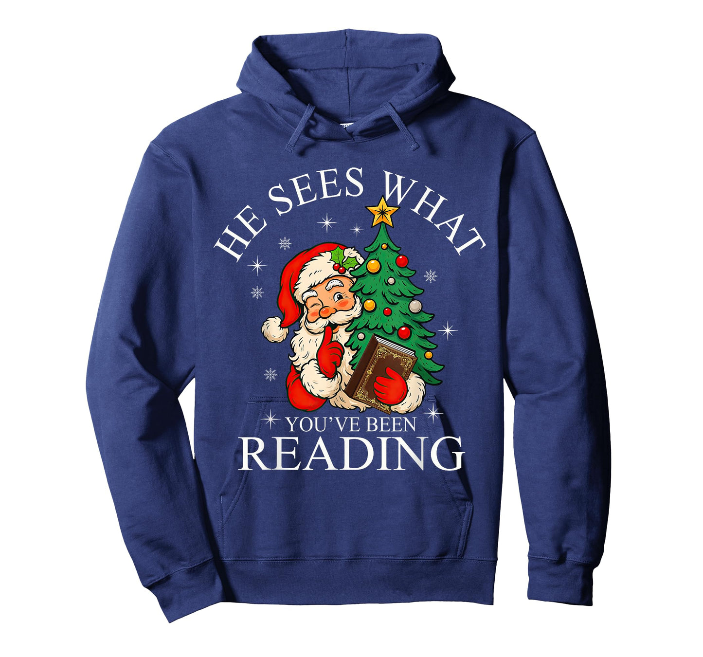 He Sees What You've Been Reading Funny Bookish Christmas T-Shirt