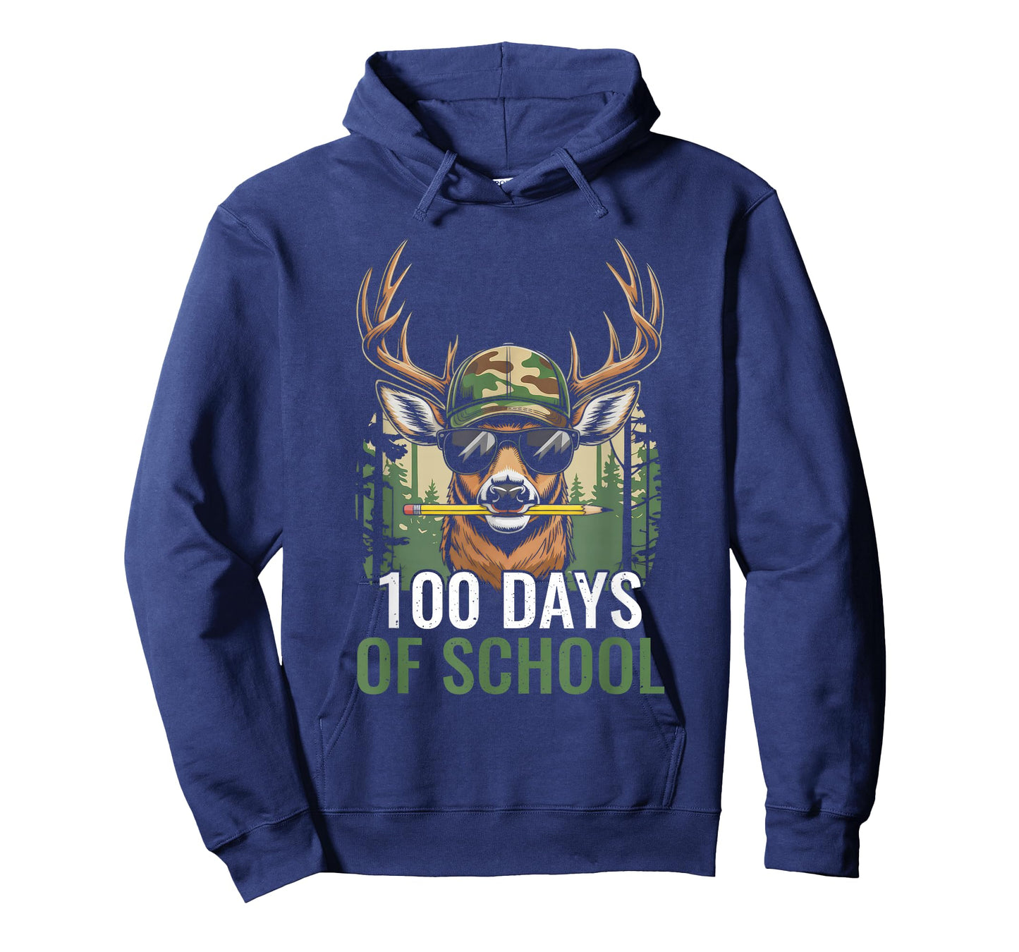 100 Days of School Deer Hunting Deer Camo Kids Boys Mens T-Shirt
