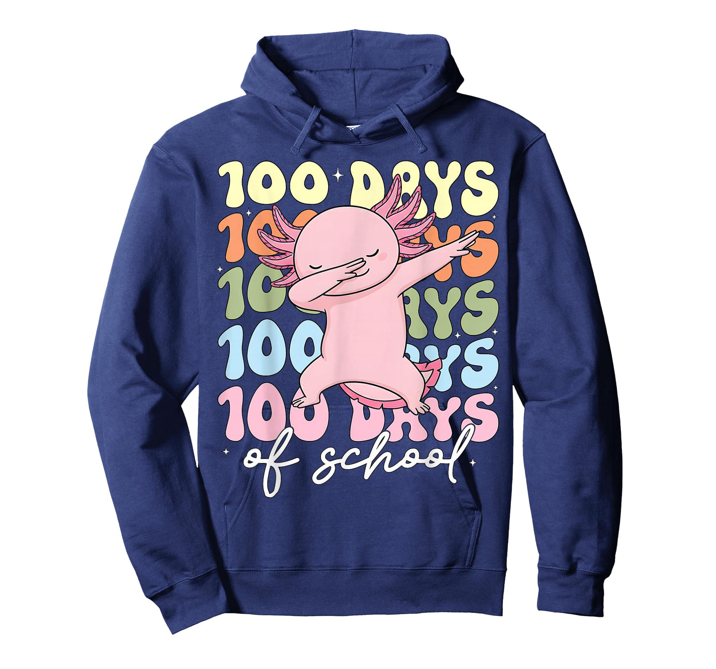 Axolotl 100 Days of School Shirt Girls Teacher 100 Days T-Shirt