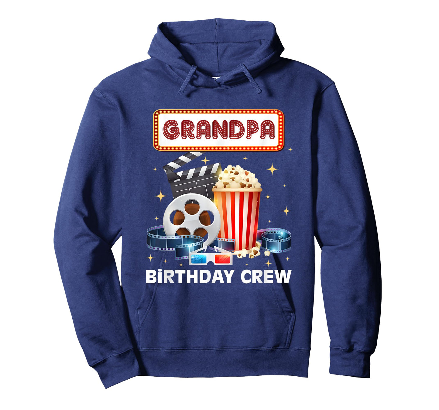 Grandpa Birthday Crew Movie Night Theme Matching Party T-Shirt