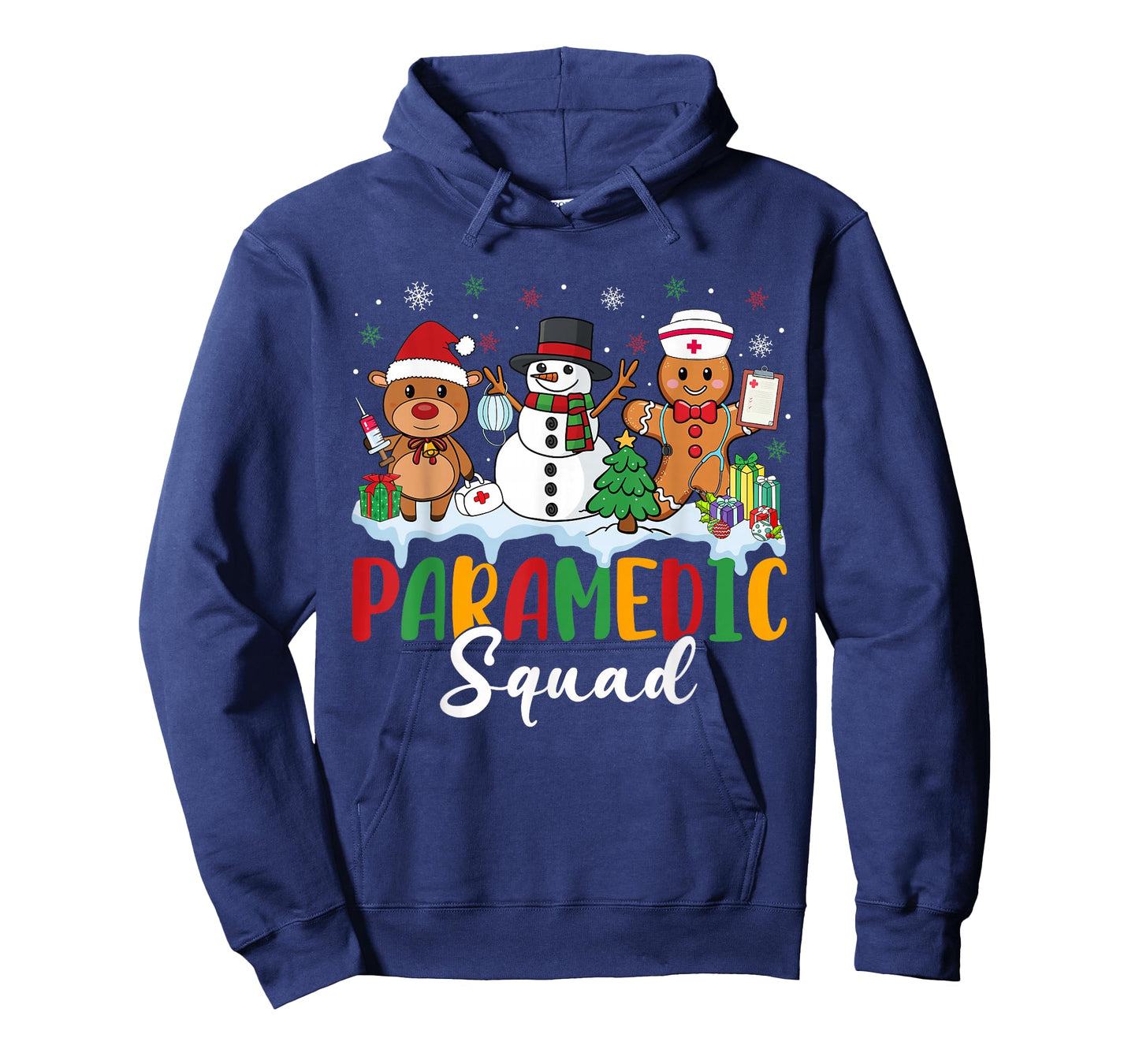 Paramedic Squad Reindeer Snowman Gingerbread Christmas T-Shirt