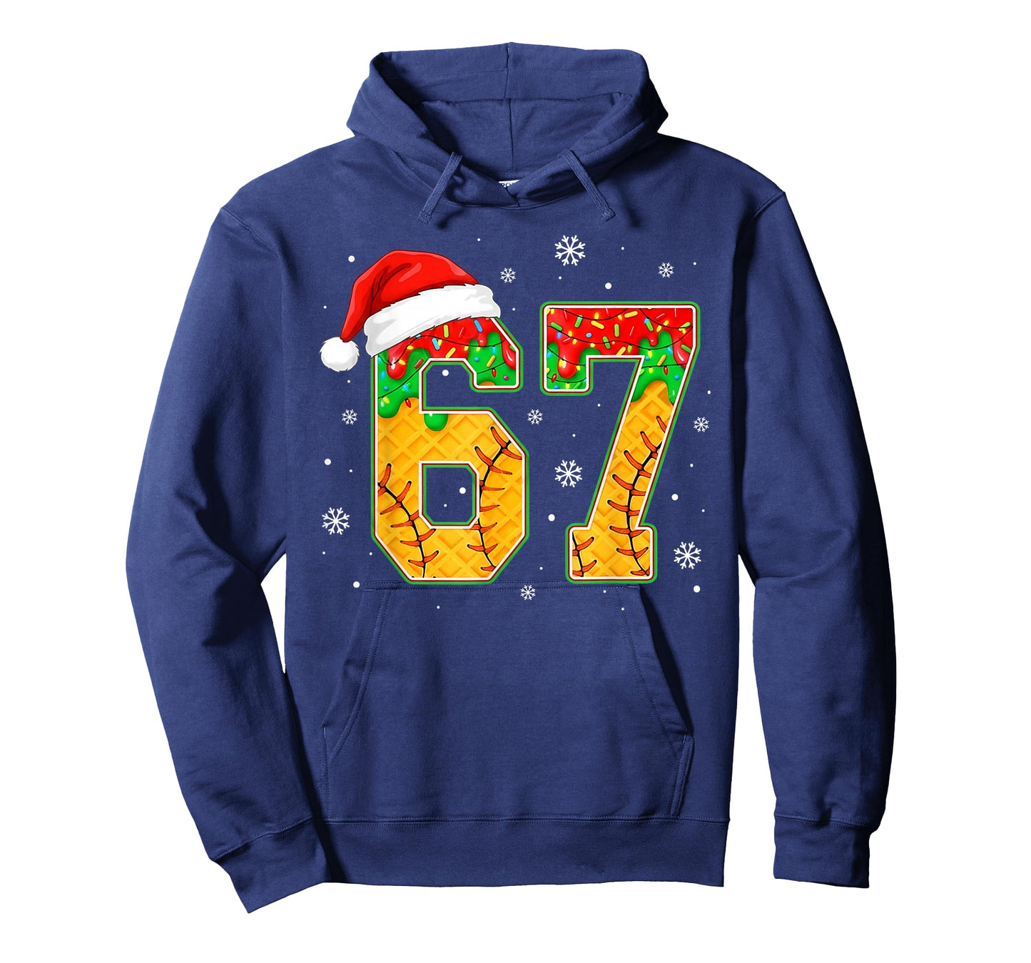 Funny Meme 67 Christmas Baseball Ice Cream Men Boy Xmas T-Shirt