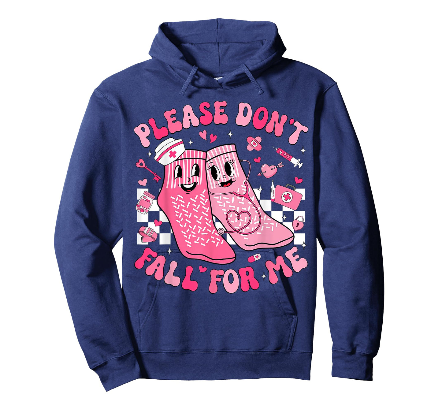Nurse Valentine Non Slip Socks Please Don't Fall for Me T-Shirt