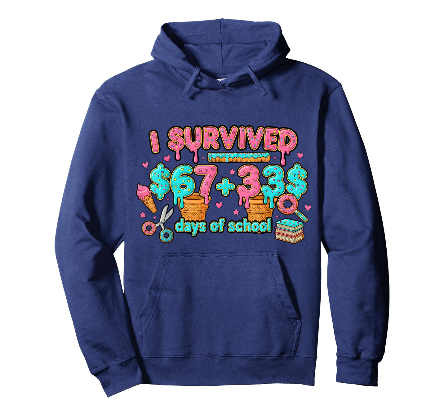I Survived 67 + 33 Day of School Meme 67 Six Seven Teacher T-Shirt