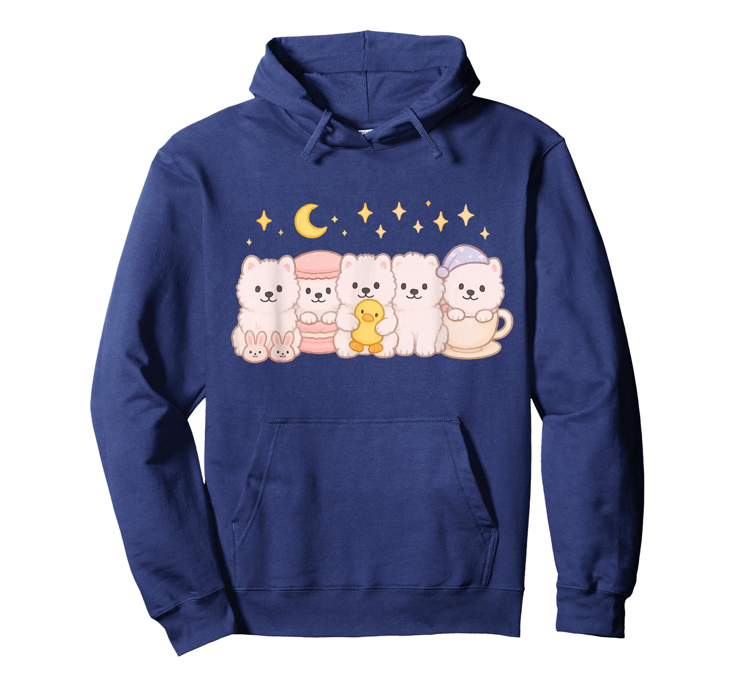 Kawaii Samoyed Puppy Squad Cute Duck Teacup Macaron Art T-Shirt