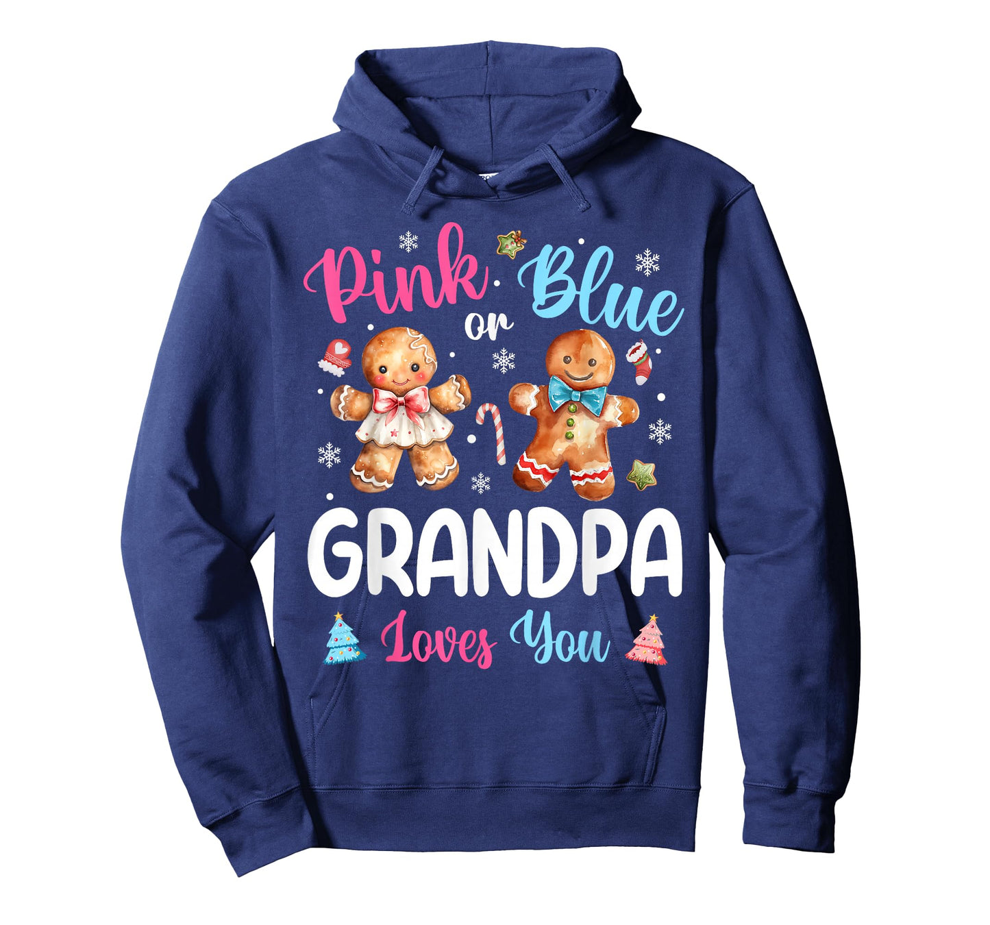 Pink or Blue Grandpa Loves You Gender Reveal Christmas T-Shirt