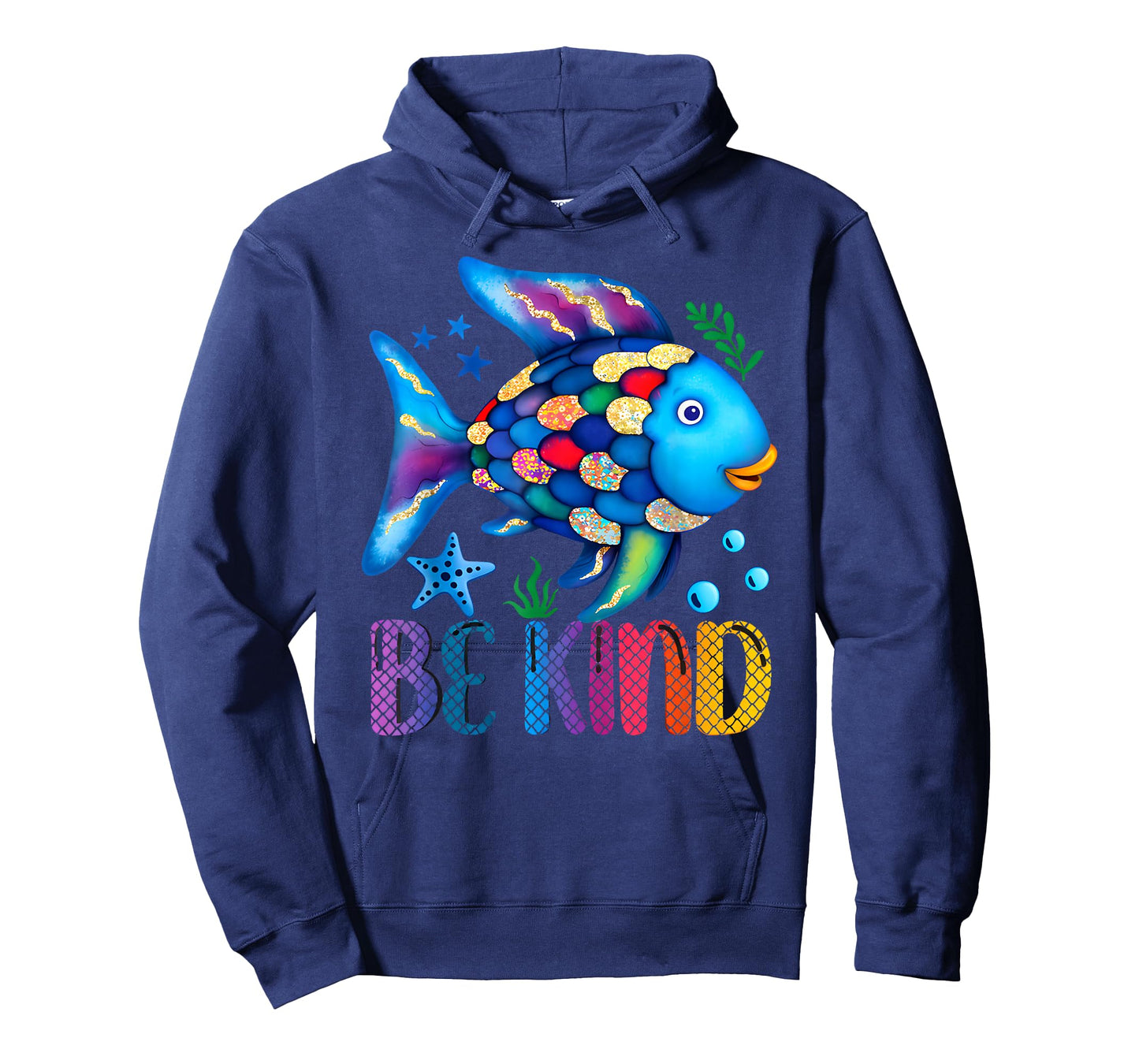 Kids Be Kind Rainbow Scale Fish Teacher Reading Book Toddler T-Shirt