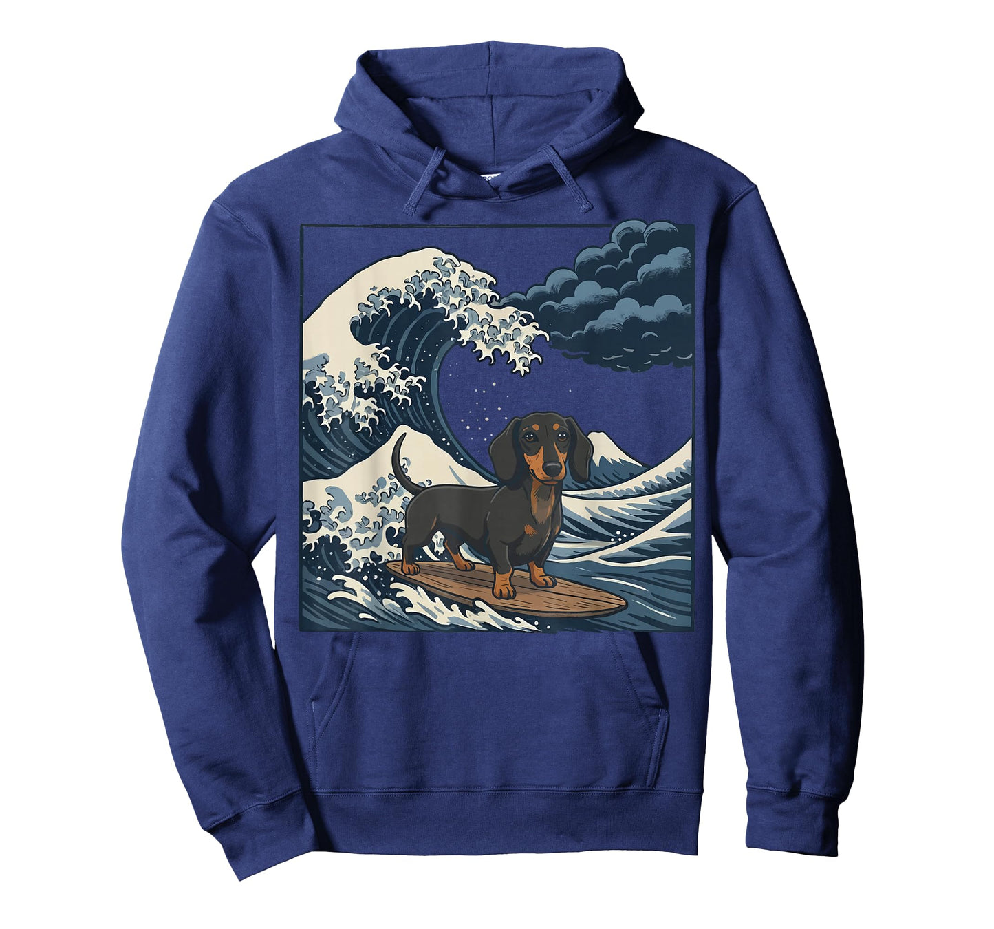 Dachshund Surfing Japanese Wave Weiner Dog T-Shirt