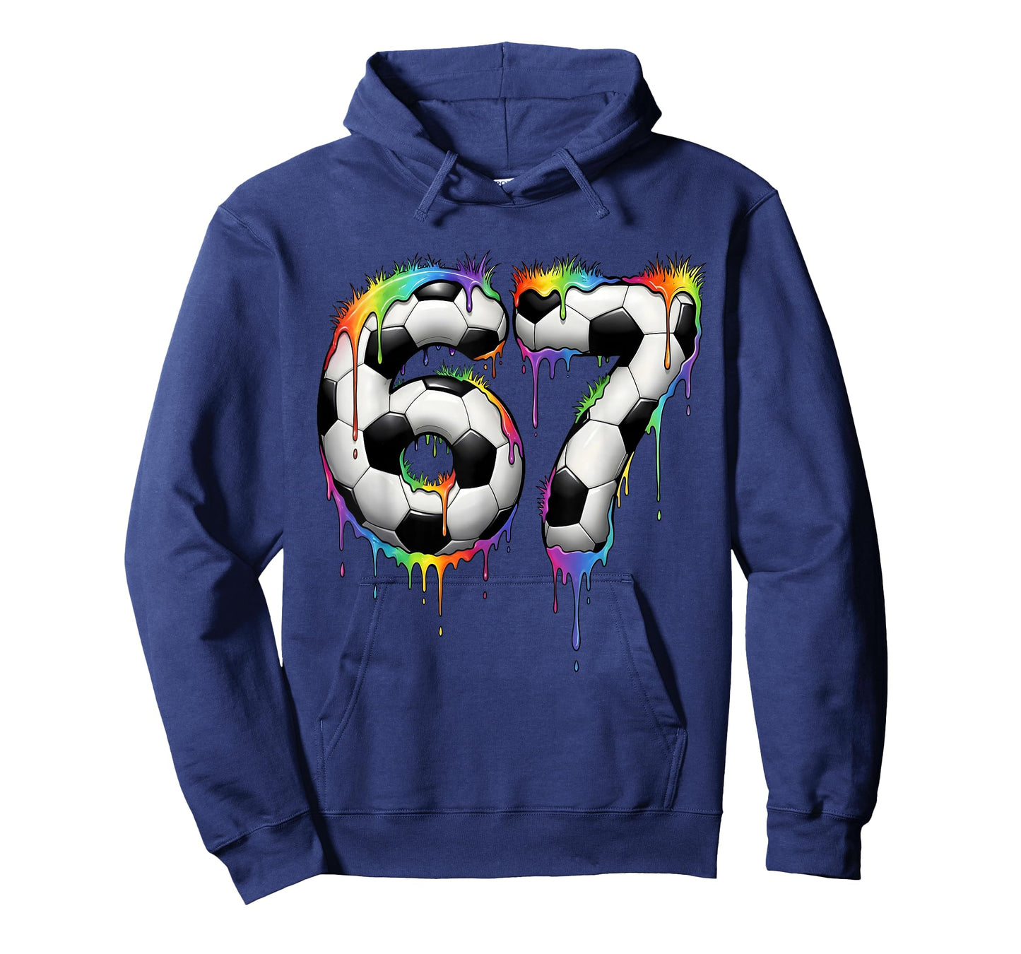 Soccer 67 Six Seven Funny Gen Alpha Meme Rainbow Drip T-Shirt