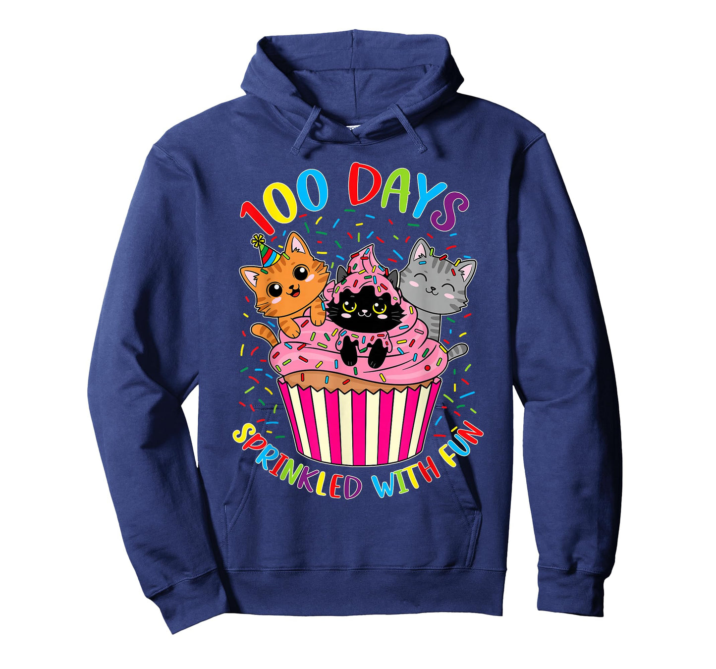 100th Days of School Shirt for Girls Cute Cats Cupcake T-Shirt