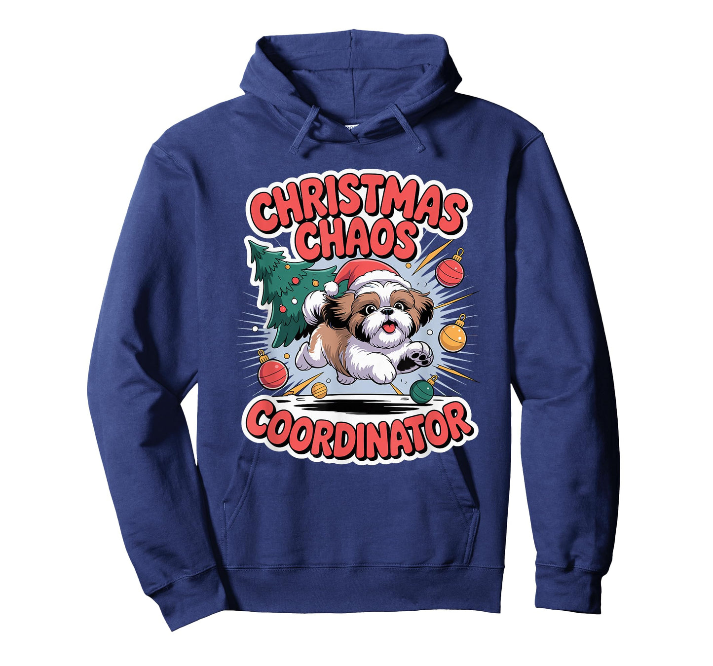 Christmas Chaos Coordinator Xmas Puppy Funny Shih Tzu T-Shirt