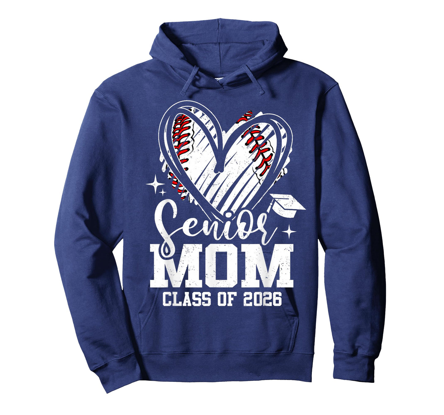 Senior Mom Class of 2026 Baseball Graduation Heart T-Shirt
