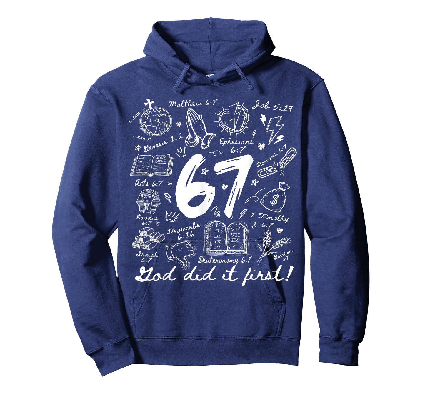 Vintage God Did It First 67 Six Seven Meme Christian Bible T-Shirt