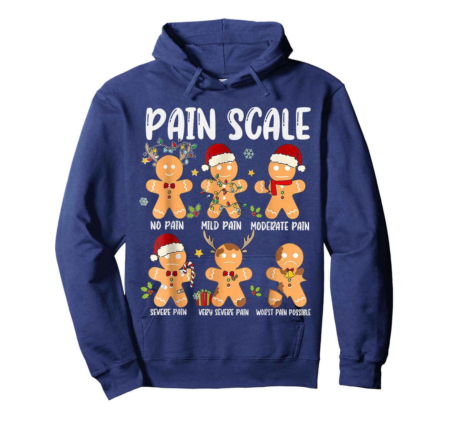 Pain Scale Gingerbread Trauma Nurse Christmas Nursing T-Shirt