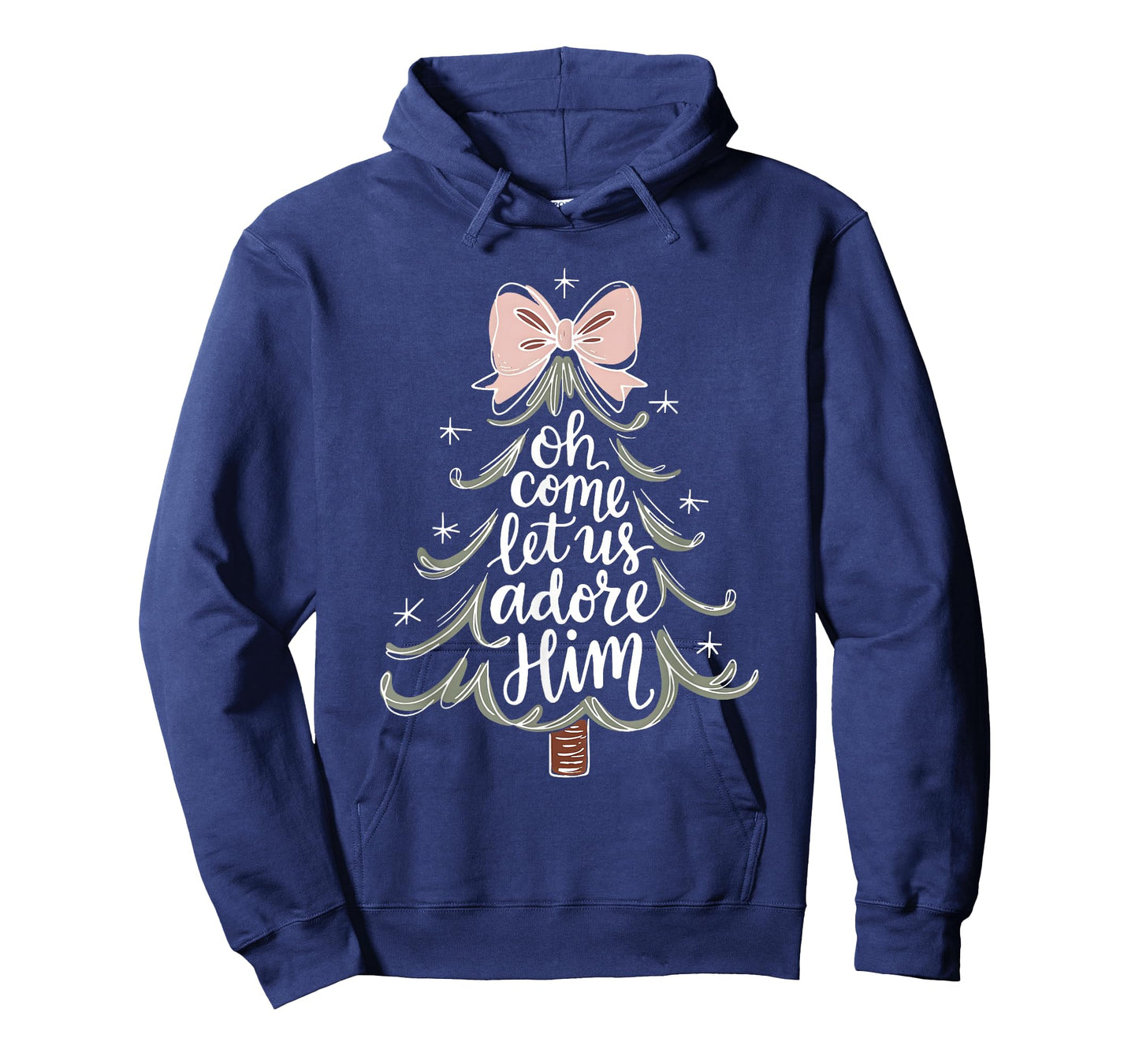 Oh Come Let Us Adore Him Nativity Christmas Tree Christian T-Shirt