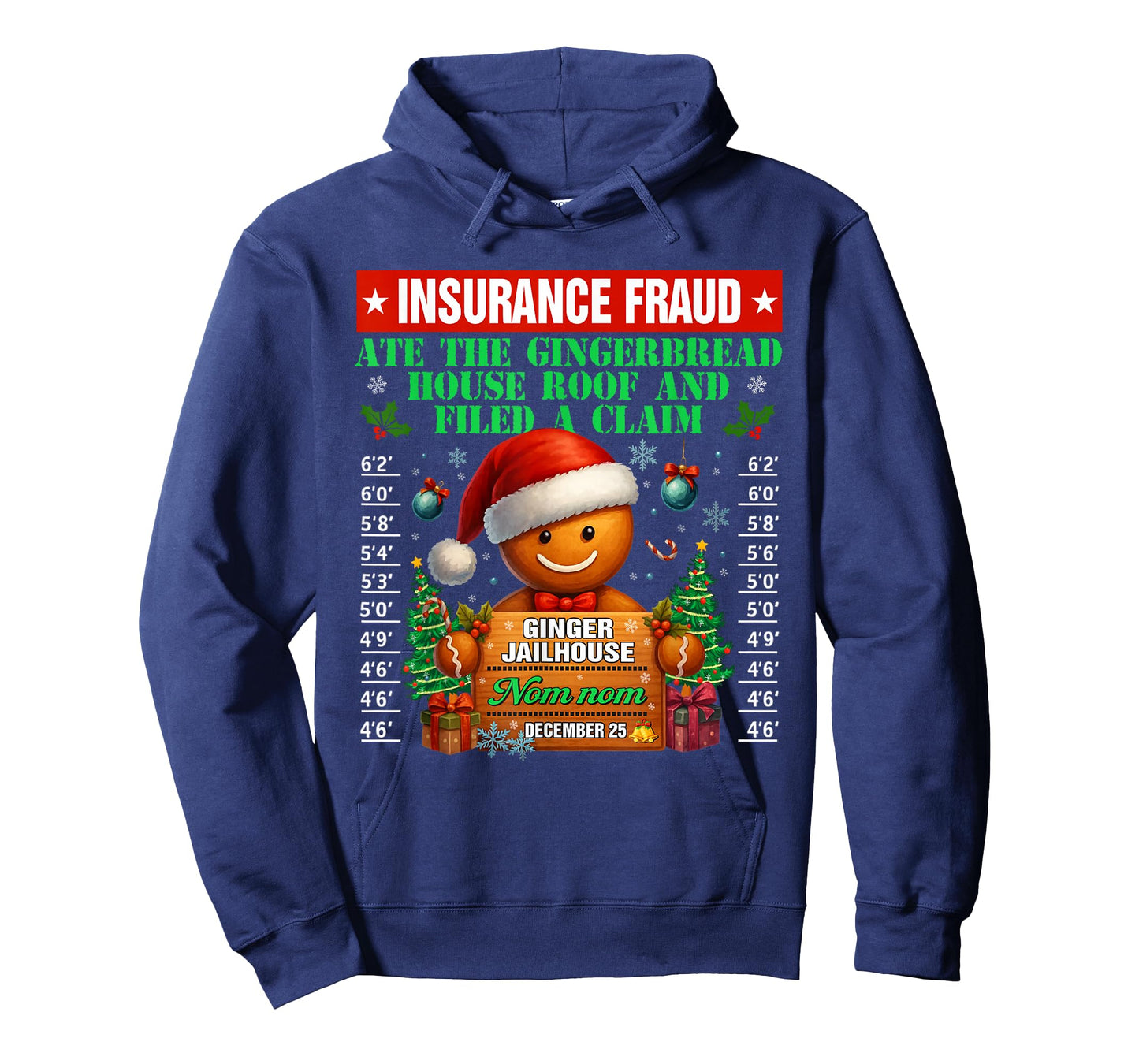 Insurance Fraud Ginger Jailhouse Christmas Xmas Gingerbread T-Shirt