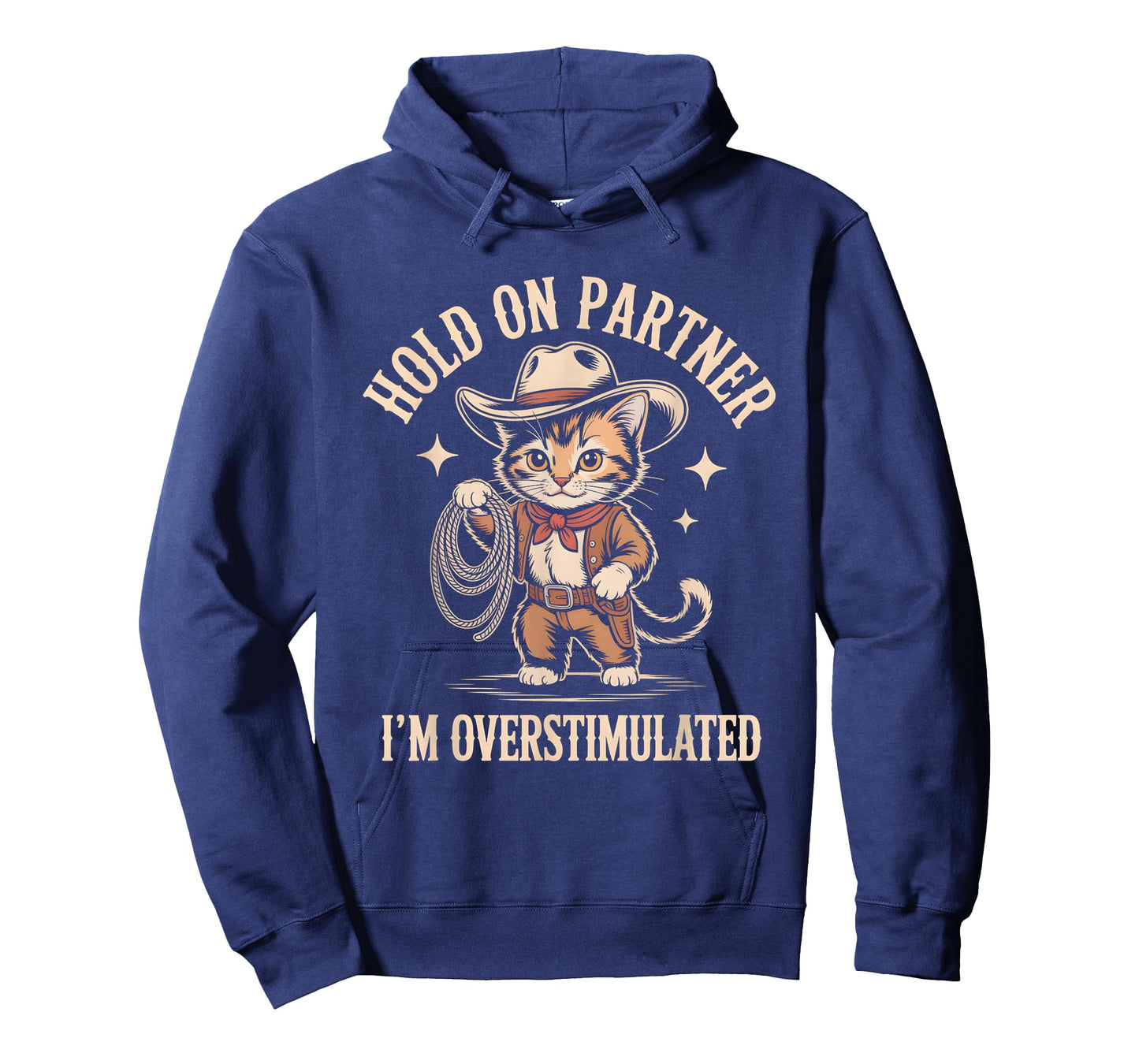 Hold On Partner Im Overstimulated Shirt Cute Cat T-Shirt