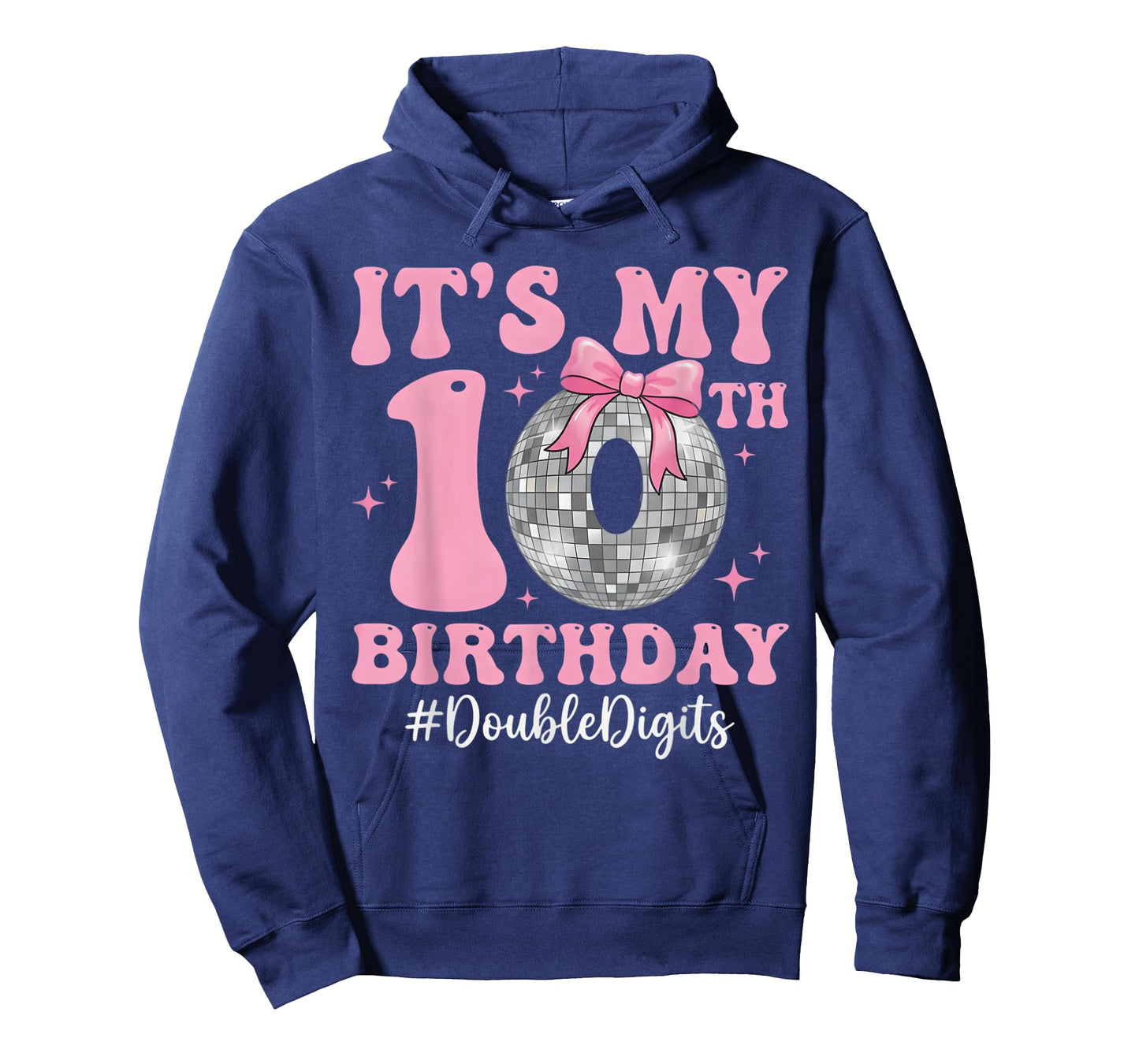 It's My 10th Birthday Girl Double Digits Bow Disco Ball T-Shirt