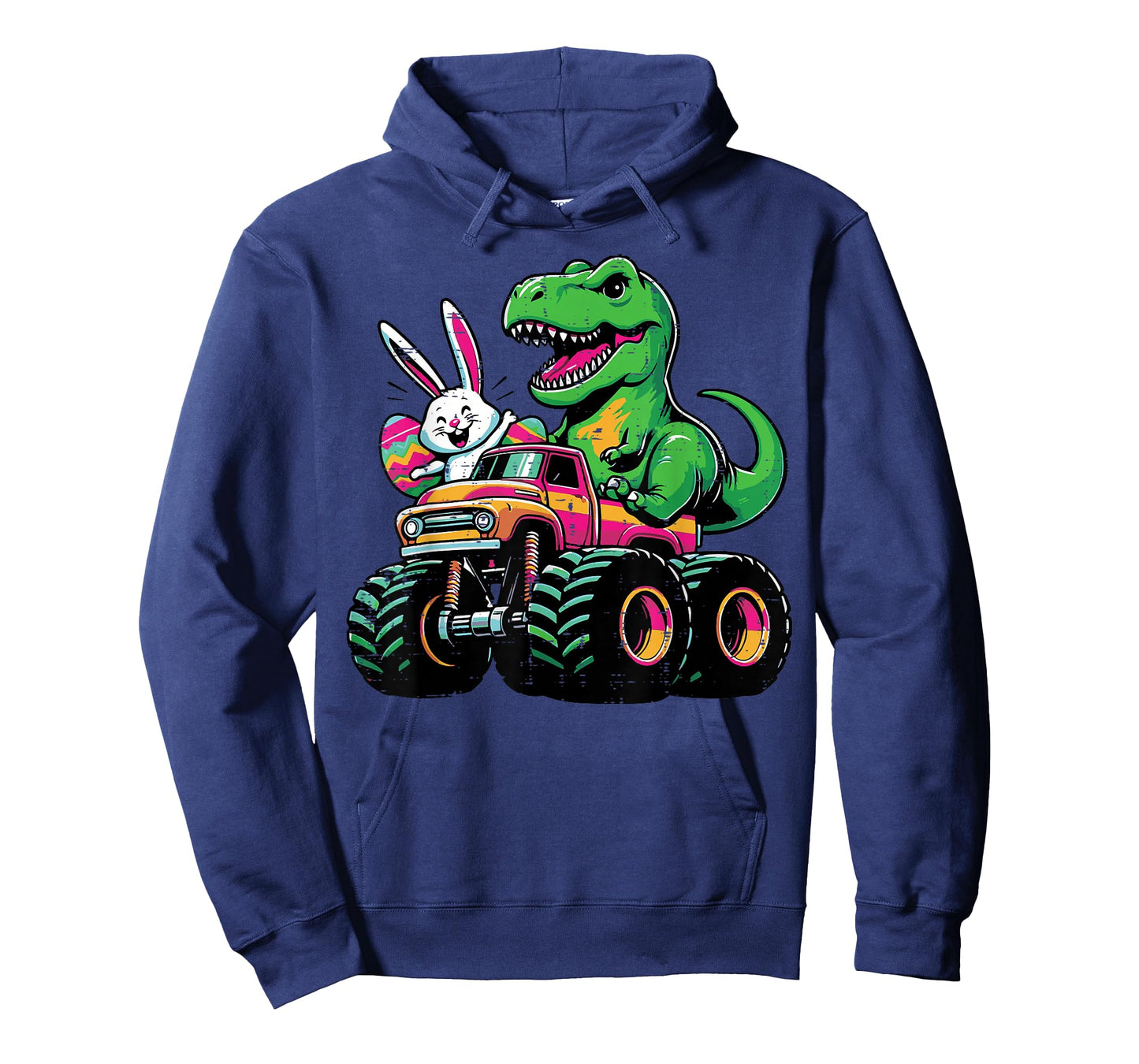 Easter Bunny Dino On Monster Truck Trex Boys Kids Toddler T-Shirt