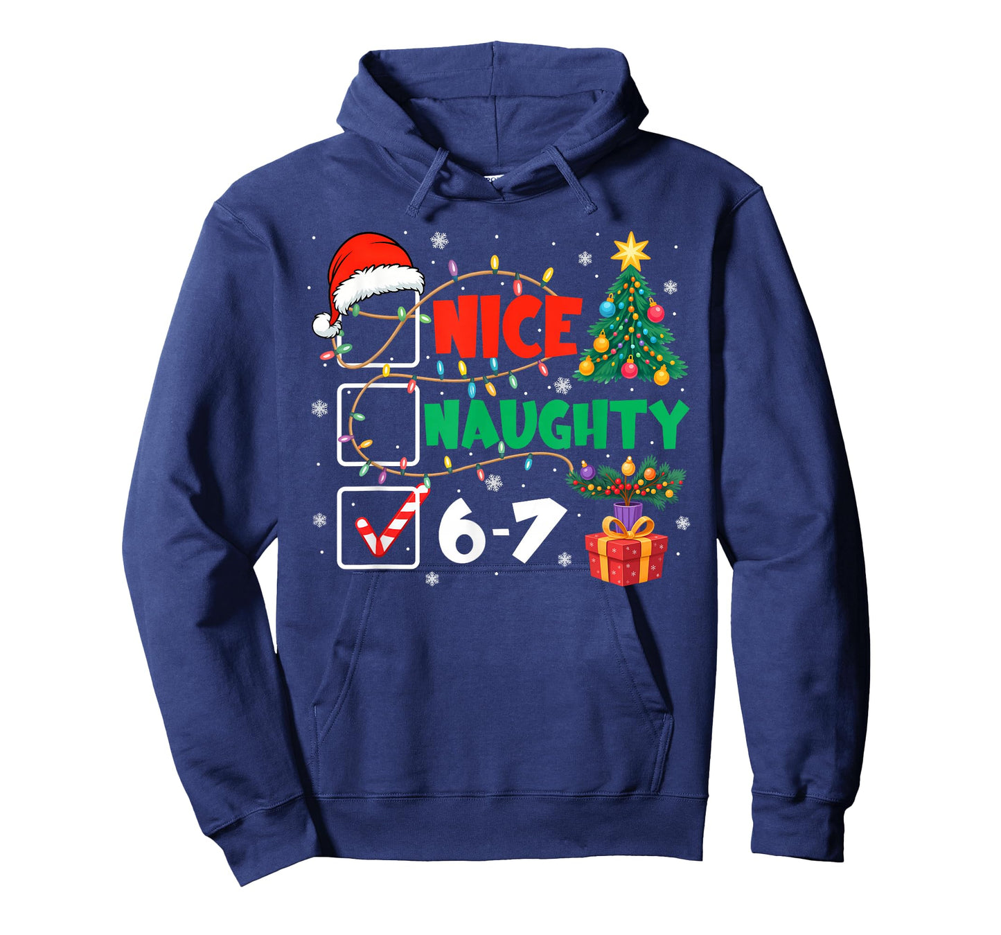 Funny Nice Naughty 6 7 Christmas 67 Meme Xmas Men Women T-Shirt