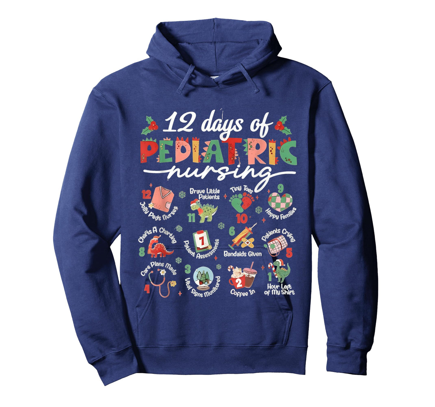 Pediatric Nurse Christmas, 12 Days of Pediatric Nursing Peds T-Shirt