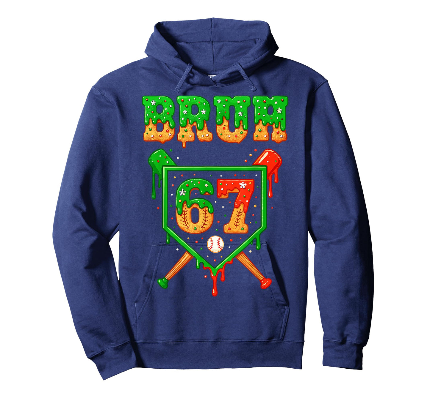Bruh 67 Baseball Christmas Gingerbread Drip Number 67 Player T-Shirt