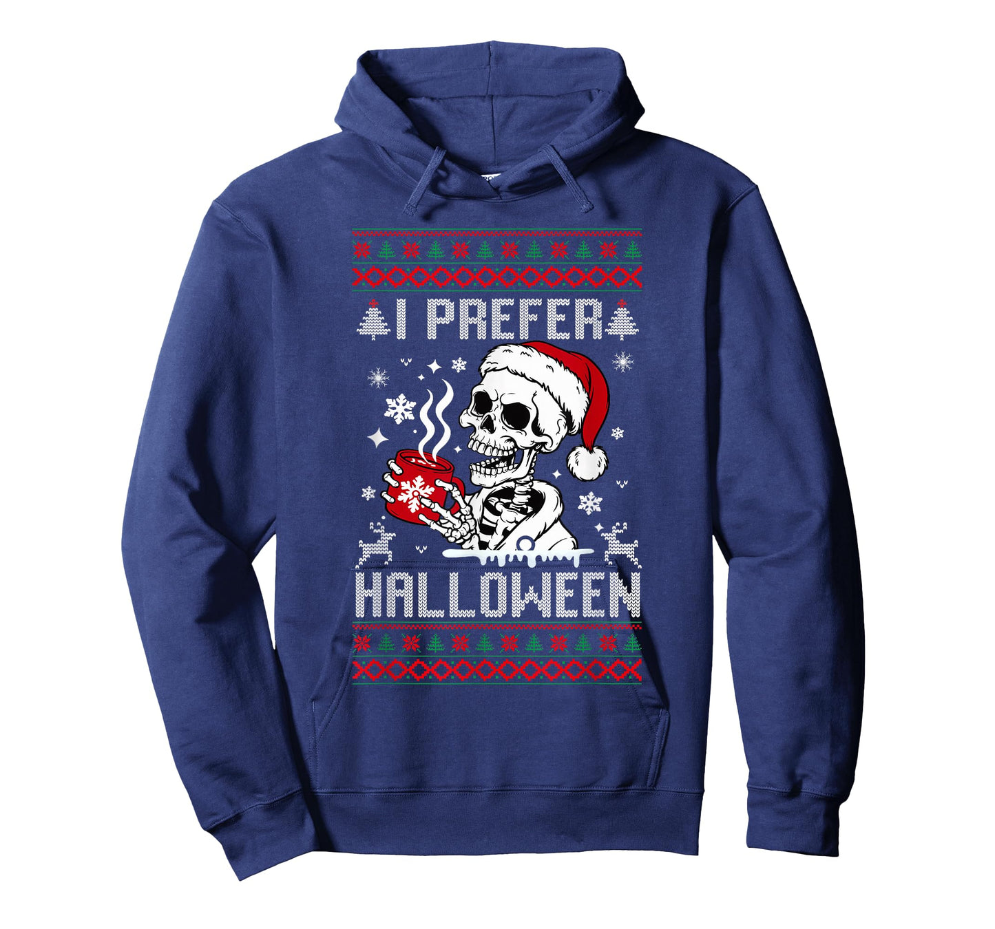 I Prefer Halloween Christmas Sweater Skeleton Ugly Xmas T-Shirt