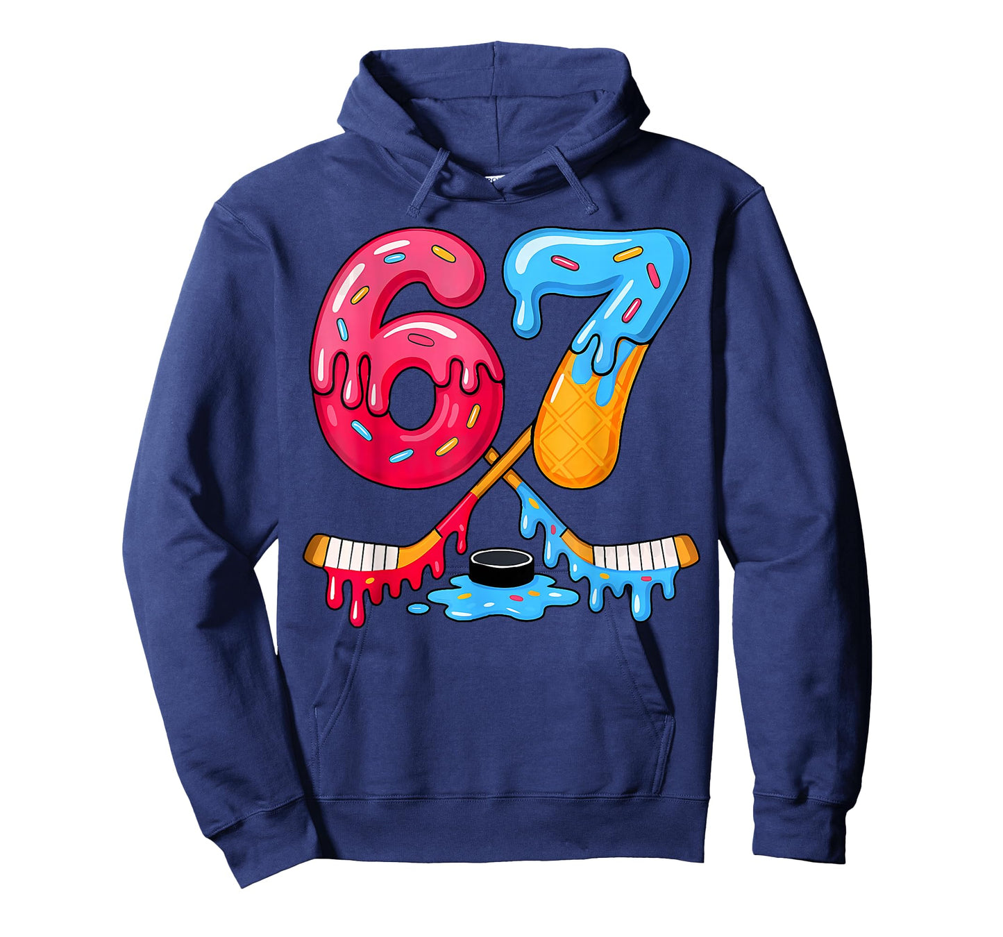 Retro Ice Cream Hockey 67 Six Seven Team Sports Boys Girls T-Shirt