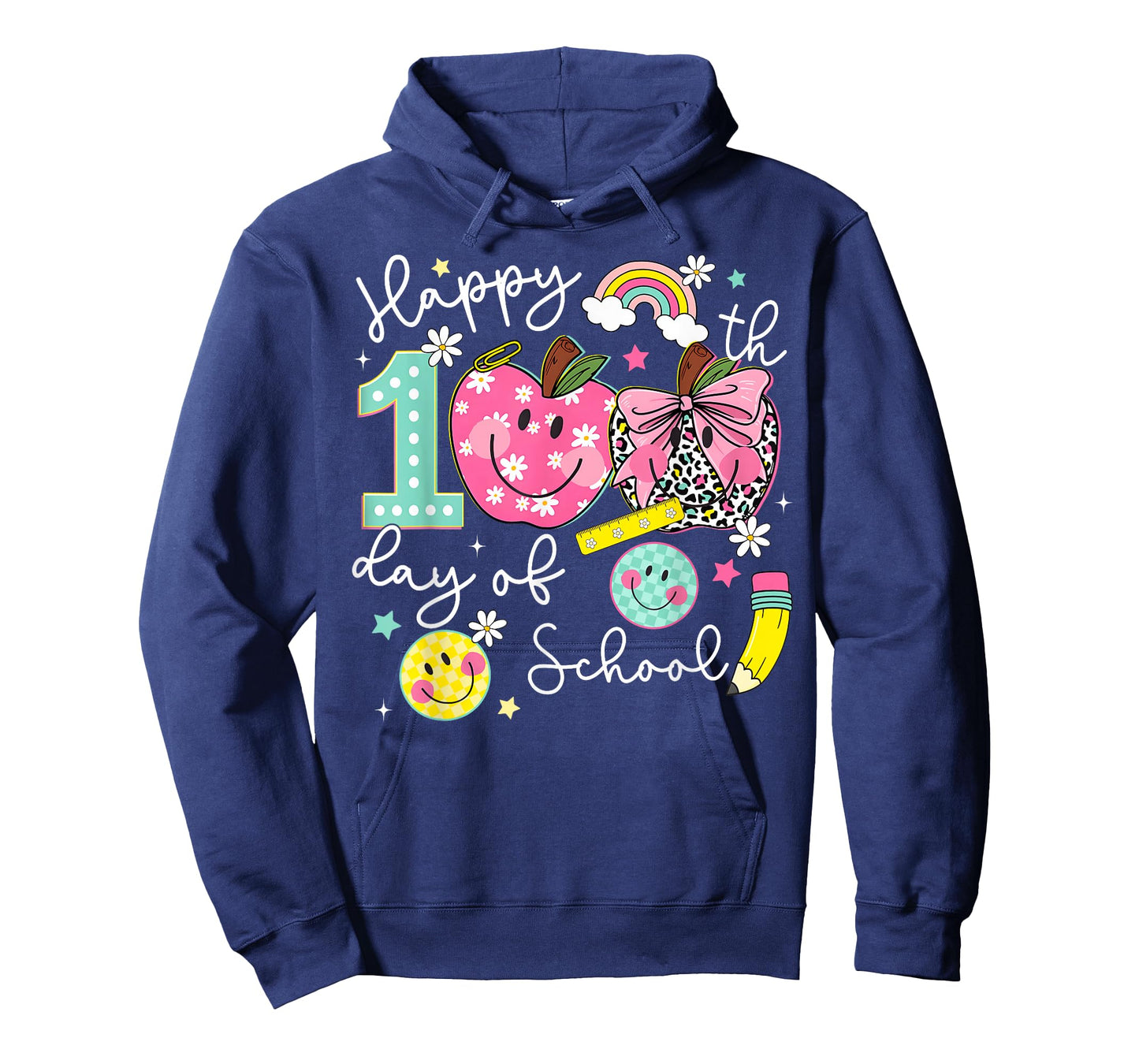 Happy 100th Day of School Apple Coquette Bow Girl Women Kid T-Shirt