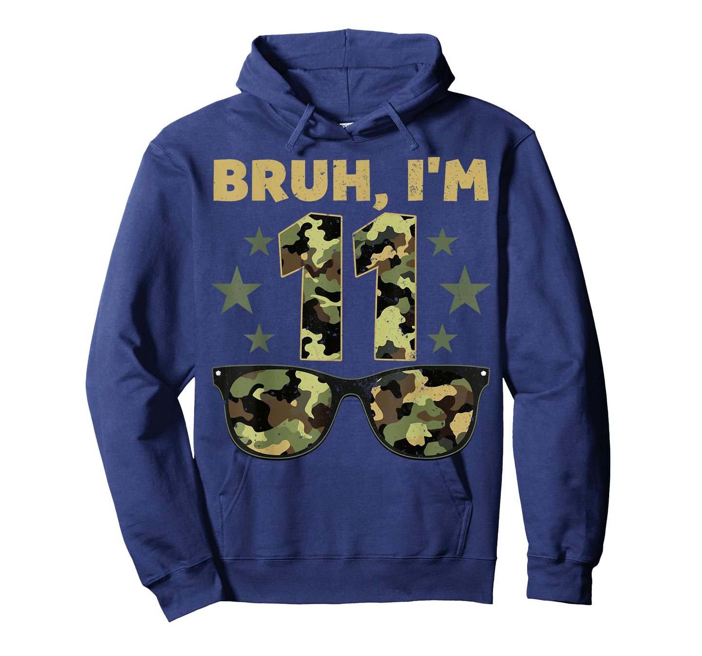 Bruh I'm 11 Years Old 11th Birthday Retro Camo Sunglasses T-Shirt