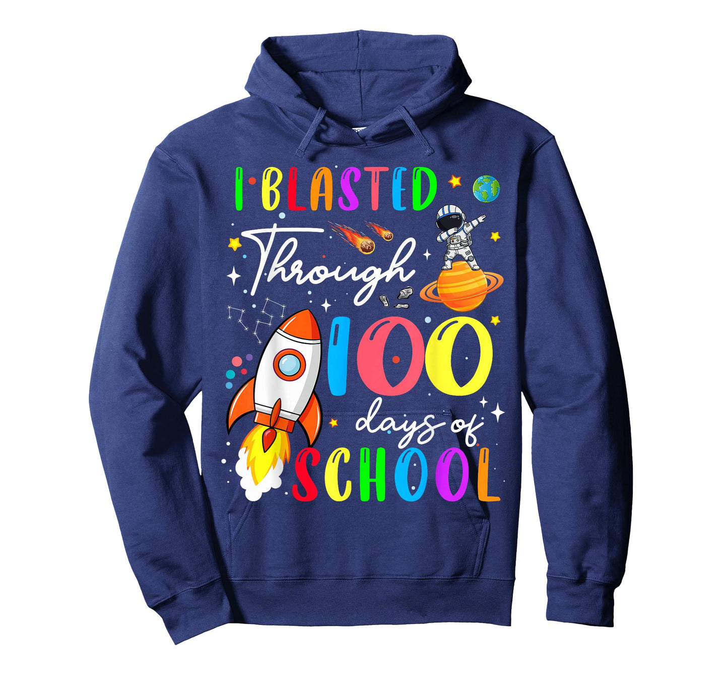 100 Days of School I Blasted Through 100th Day Teacher Kids T-Shirt