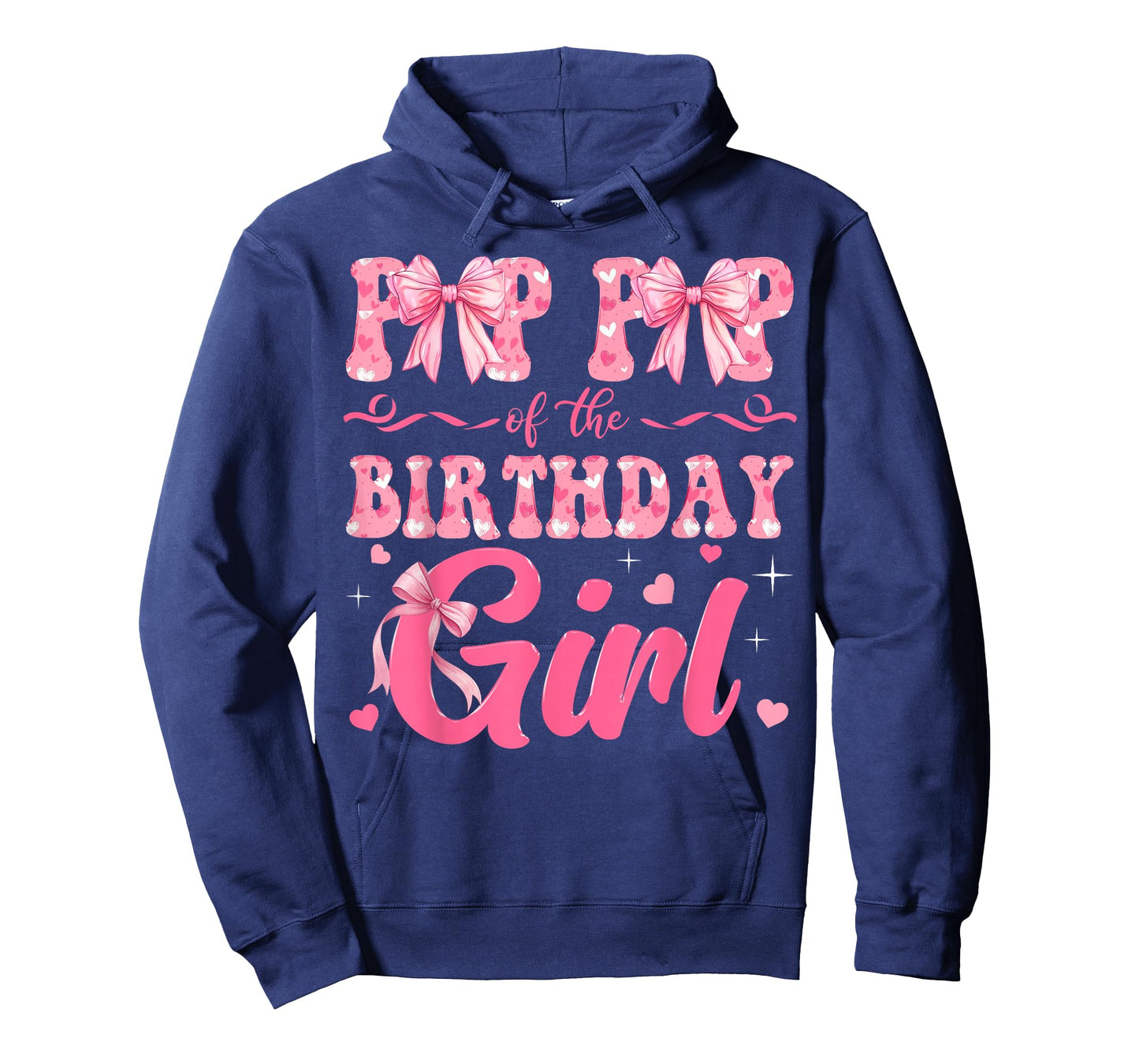 Pop Pop of The Birthday Girl Family Pink Coquette Bow T-Shirt