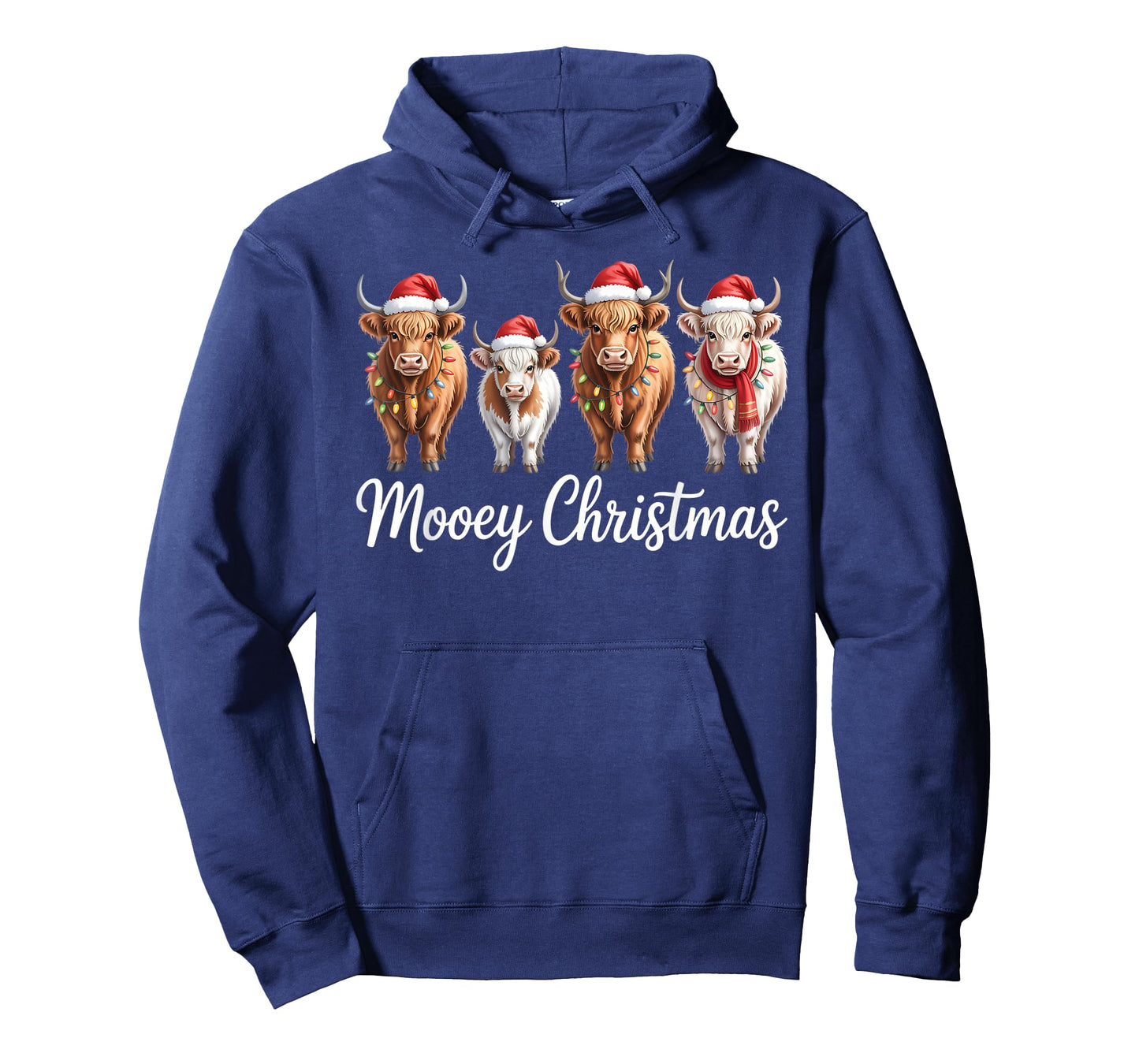 Mooey Christmas Santa Highland Cow Santa Xmas Tree Pajamas T-Shirt