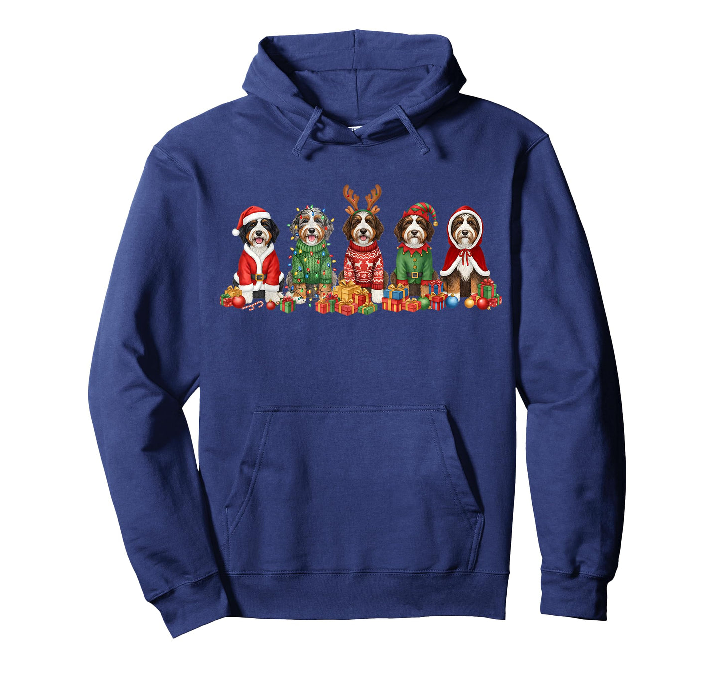 Bernedoodle Dogs Christmas Lights Santa Dog Lover T-Shirt