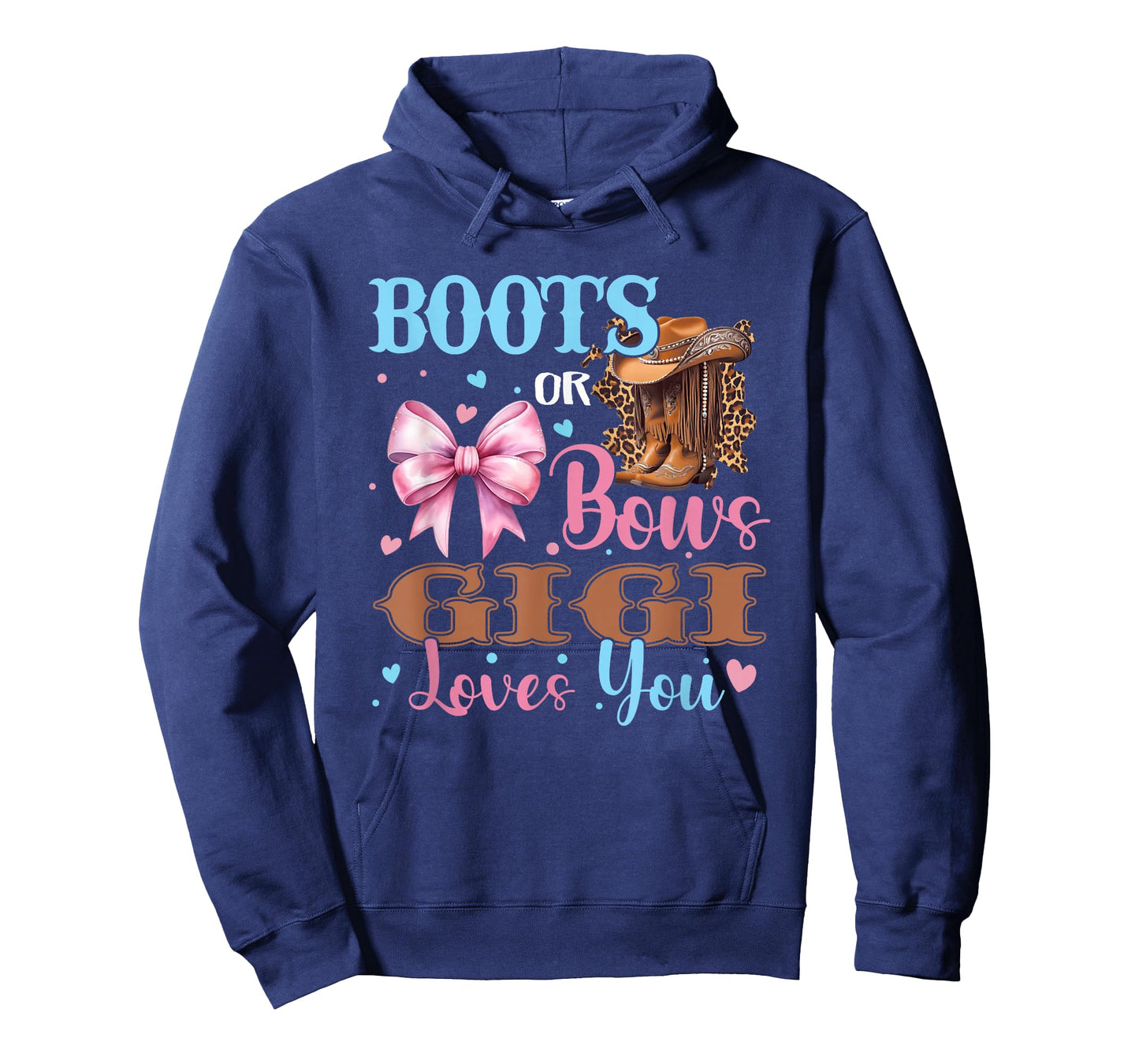 Boots or Bows Gigi Loves You Gender Reveal Family T-Shirt
