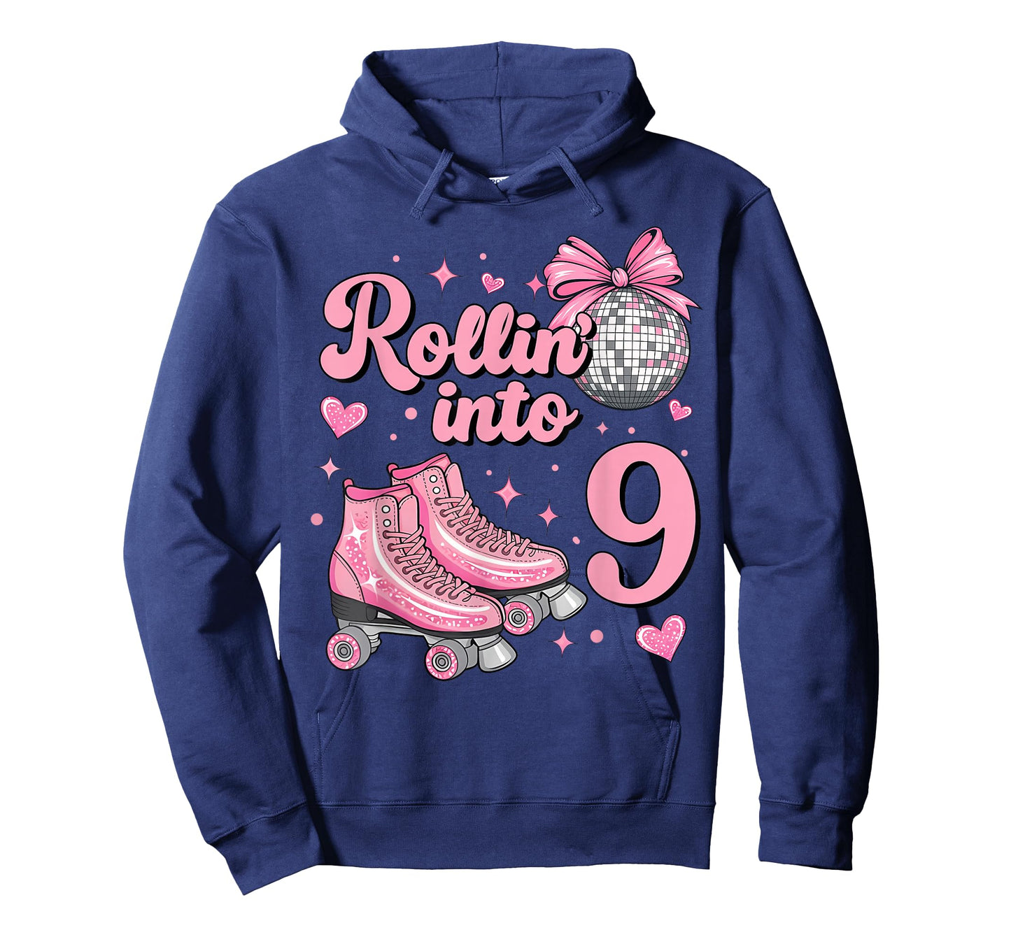 Rolling Into 9 Years Old Roller Skating Girl 9th Birthday T-Shirt