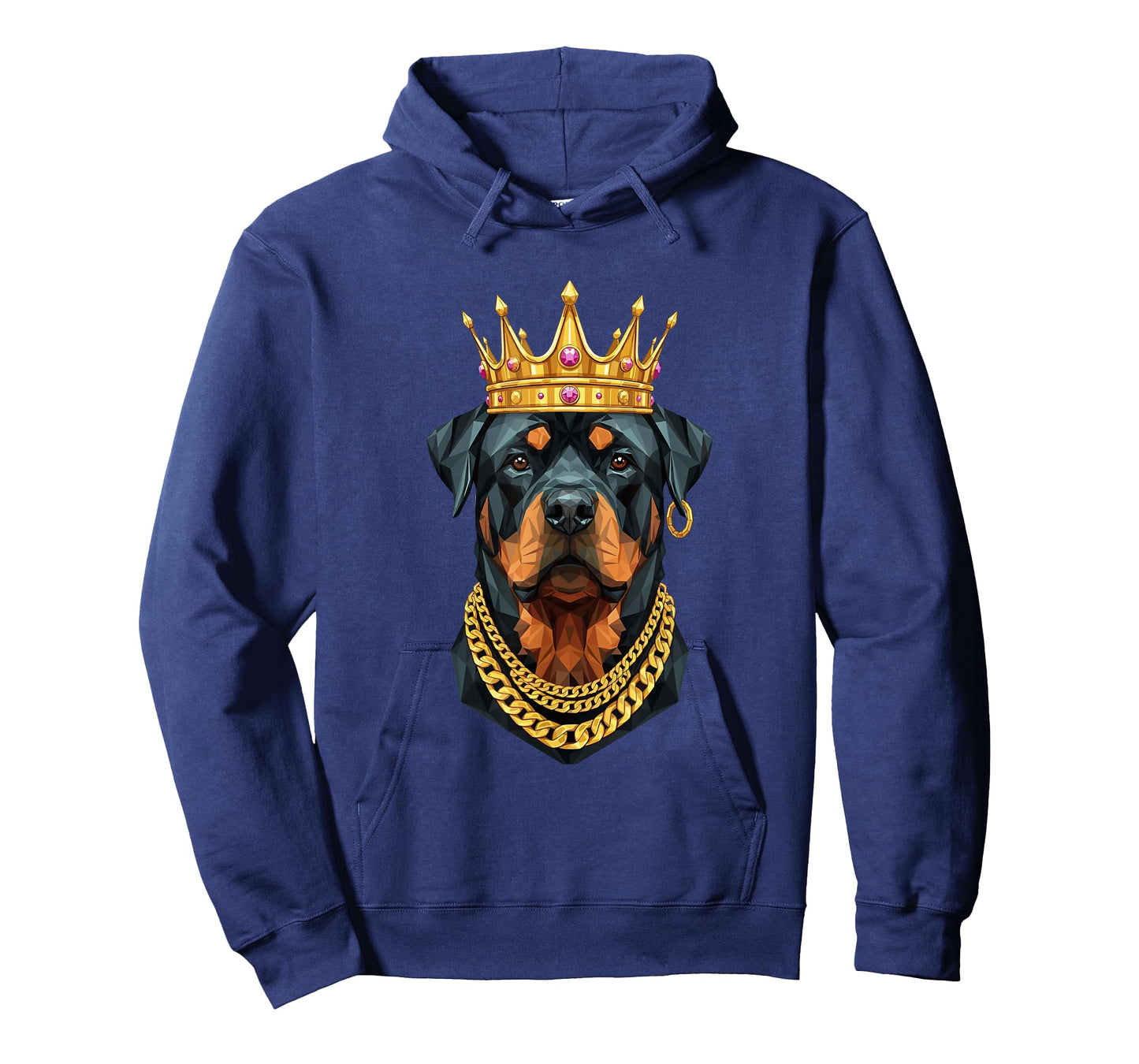 Rottweiler Dog Gangster Golden Crown King Regal Art T-Shirt