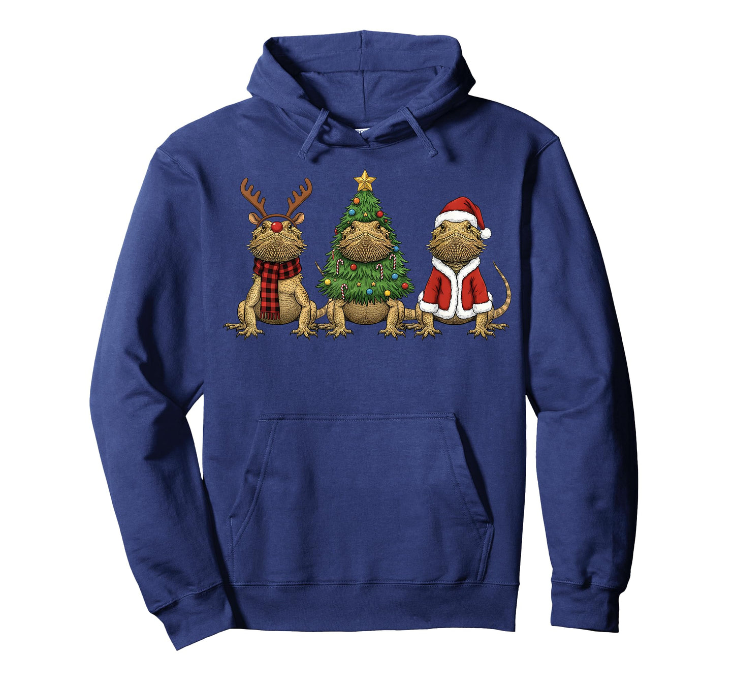 Retro Christmas Bearded Dragon Santa Reindeer T-Shirt