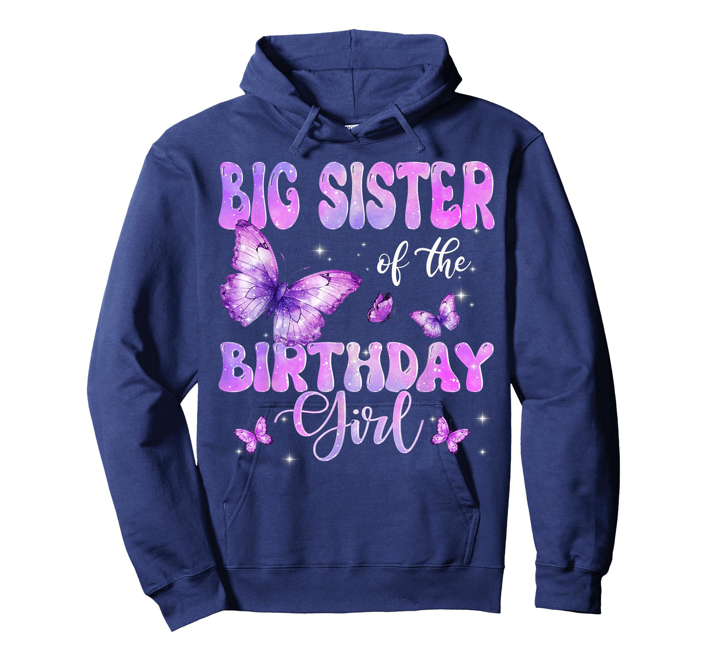 Big Sister of The Birthday Girl Butterfly Family Matching T-Shirt