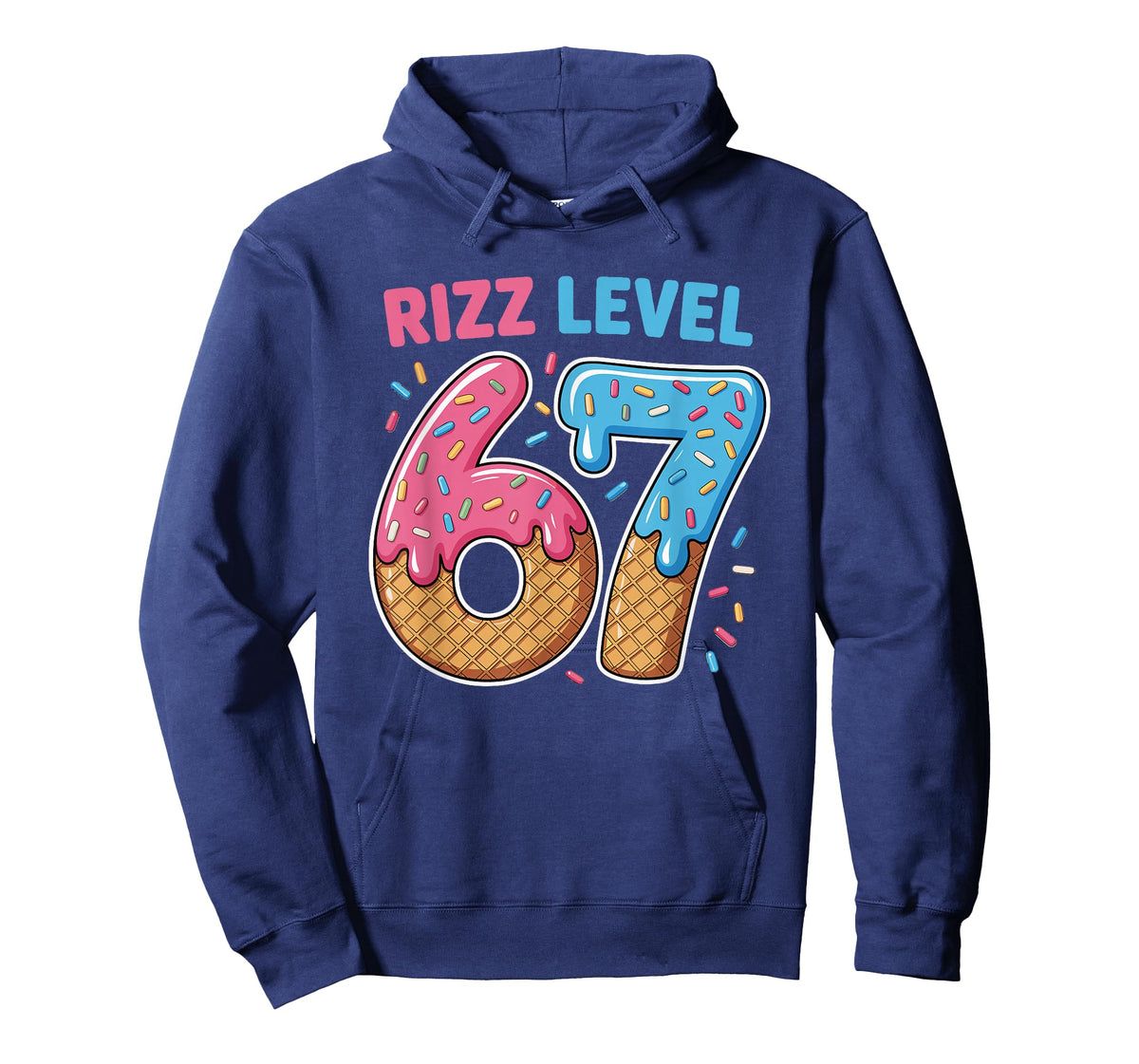 Rizz Level 67 Alpha Slang Gen 67th Number Ice Cream Drip 67 T-Shirt