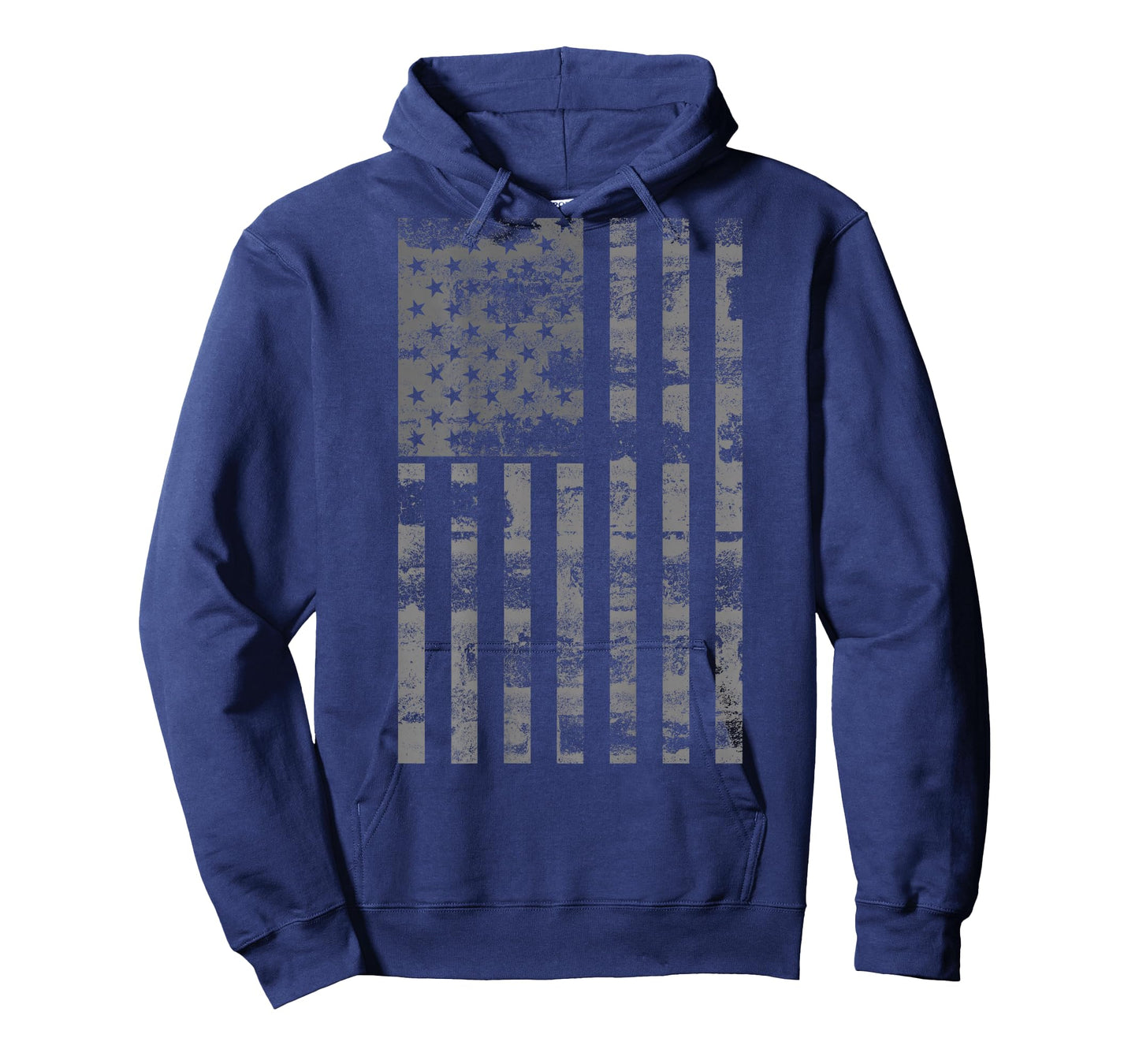 (Art on Back) American USA Flag Patriotic Distressed Graphic T-Shirt