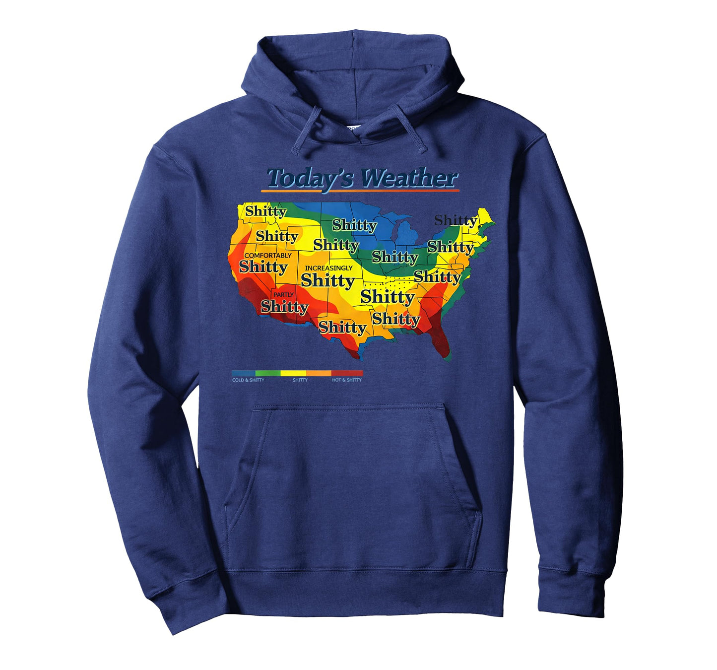 Funny US Weather Map Parody Todays Forecast Humor T-Shirt