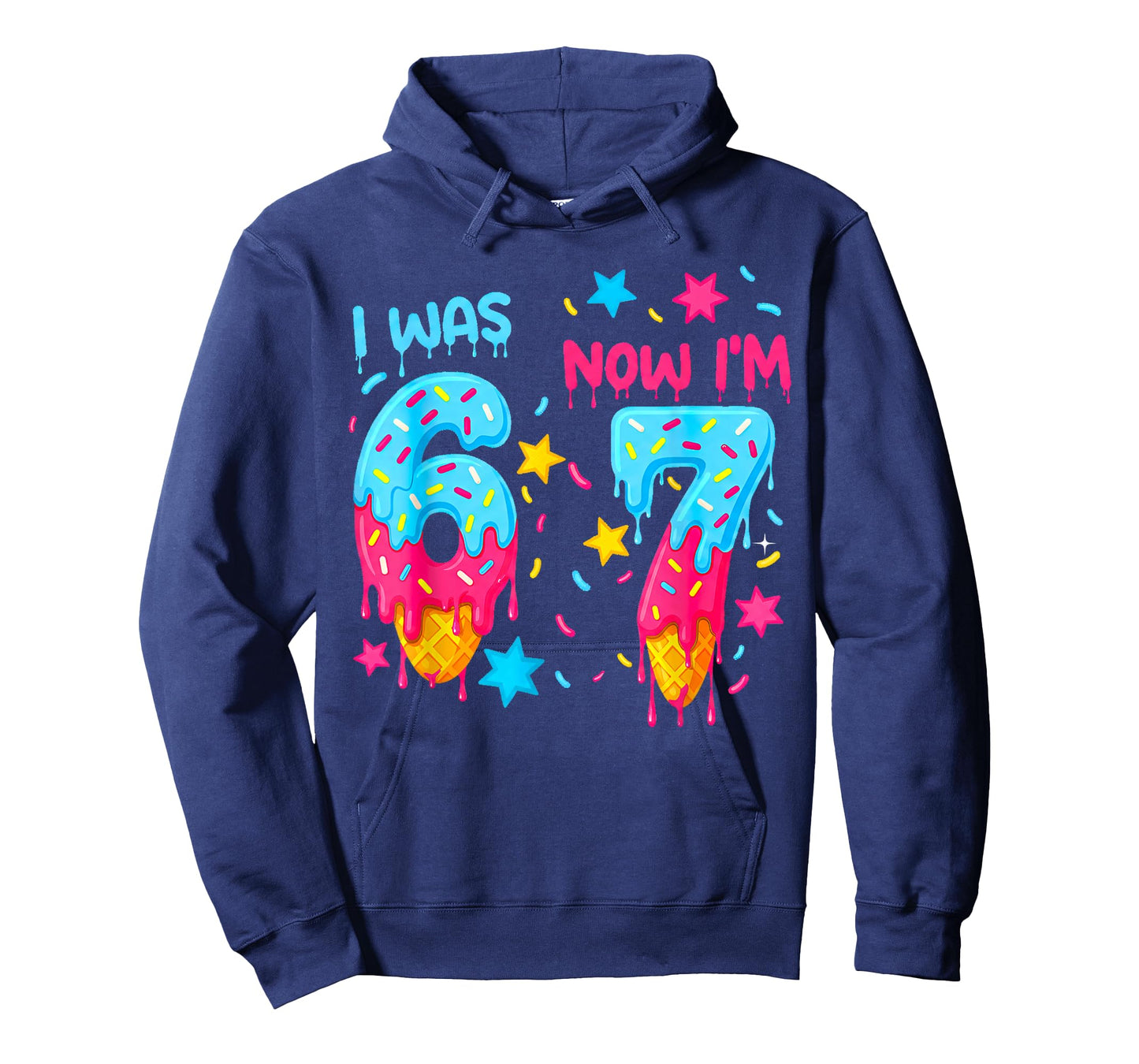 I was 6 Now I'm 7 Funny 7th Birthday Kids Ice Cream Drip T-Shirt